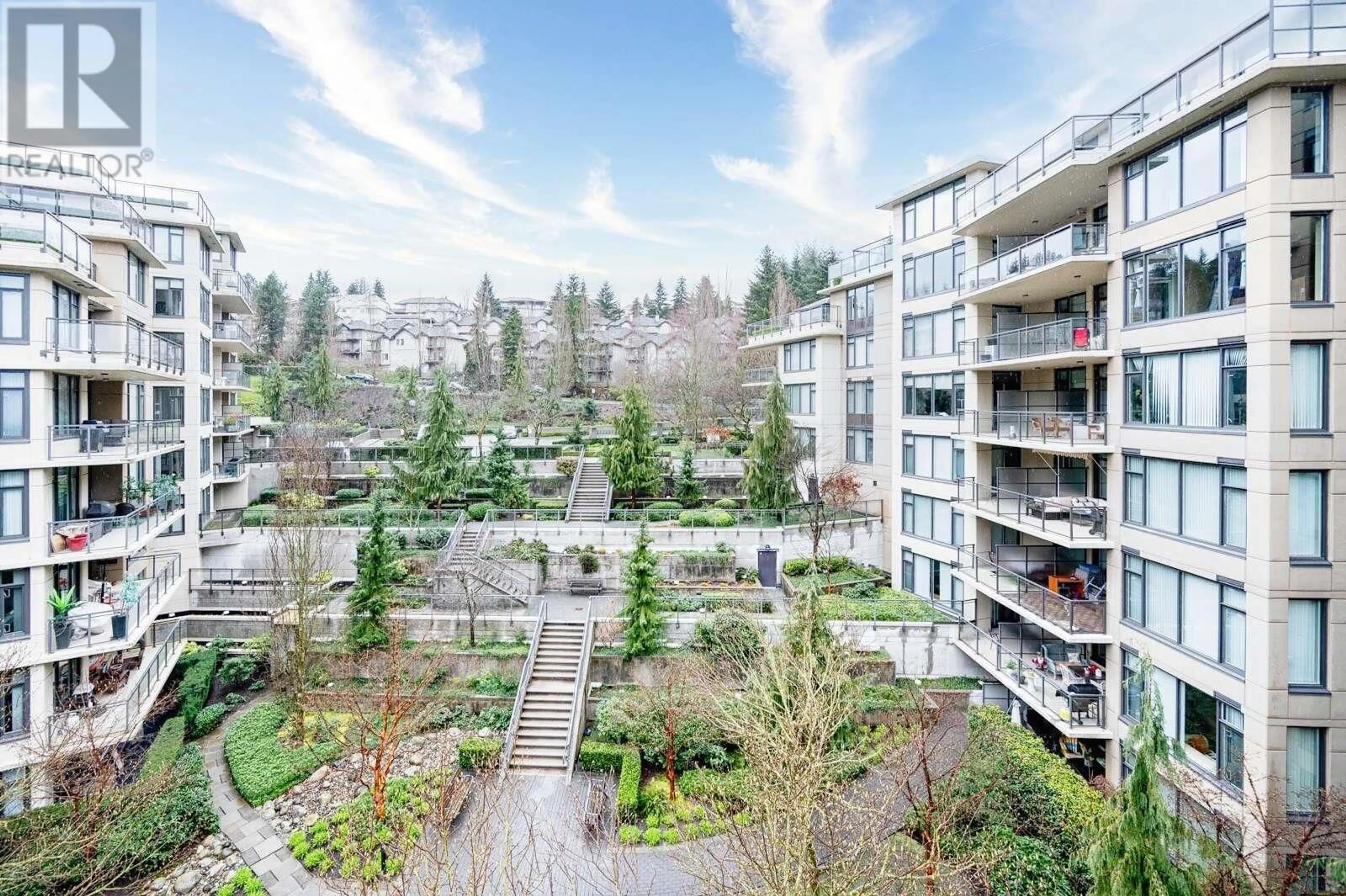 Patio, city buildings view from balcony for 1415 PARKWAY BOULEVARD, Coquitlam British Columbia V3E0C7