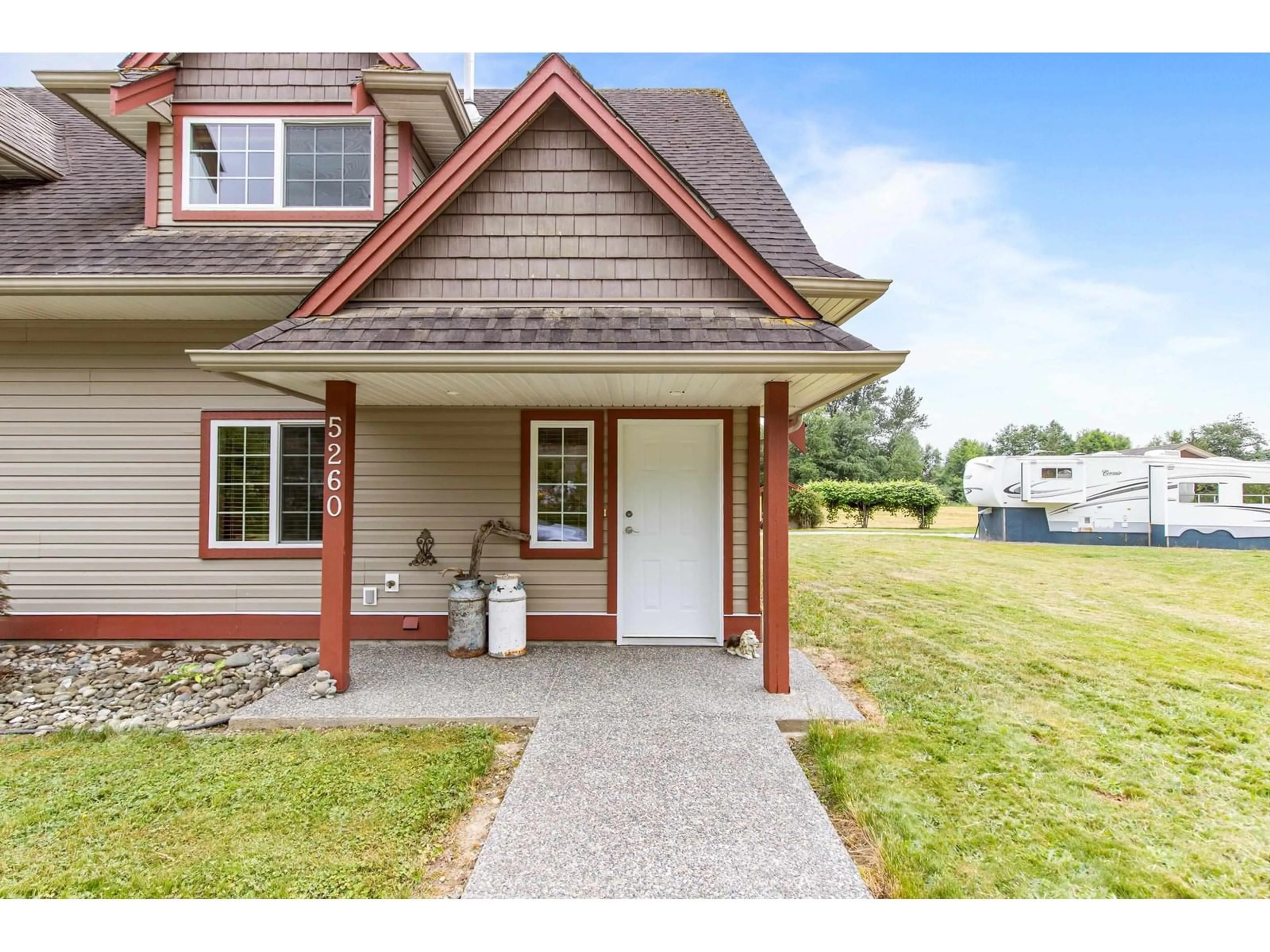 Home with vinyl exterior material, street for 5260 MCCALLUM ROAD, Agassiz British Columbia V0M1A3