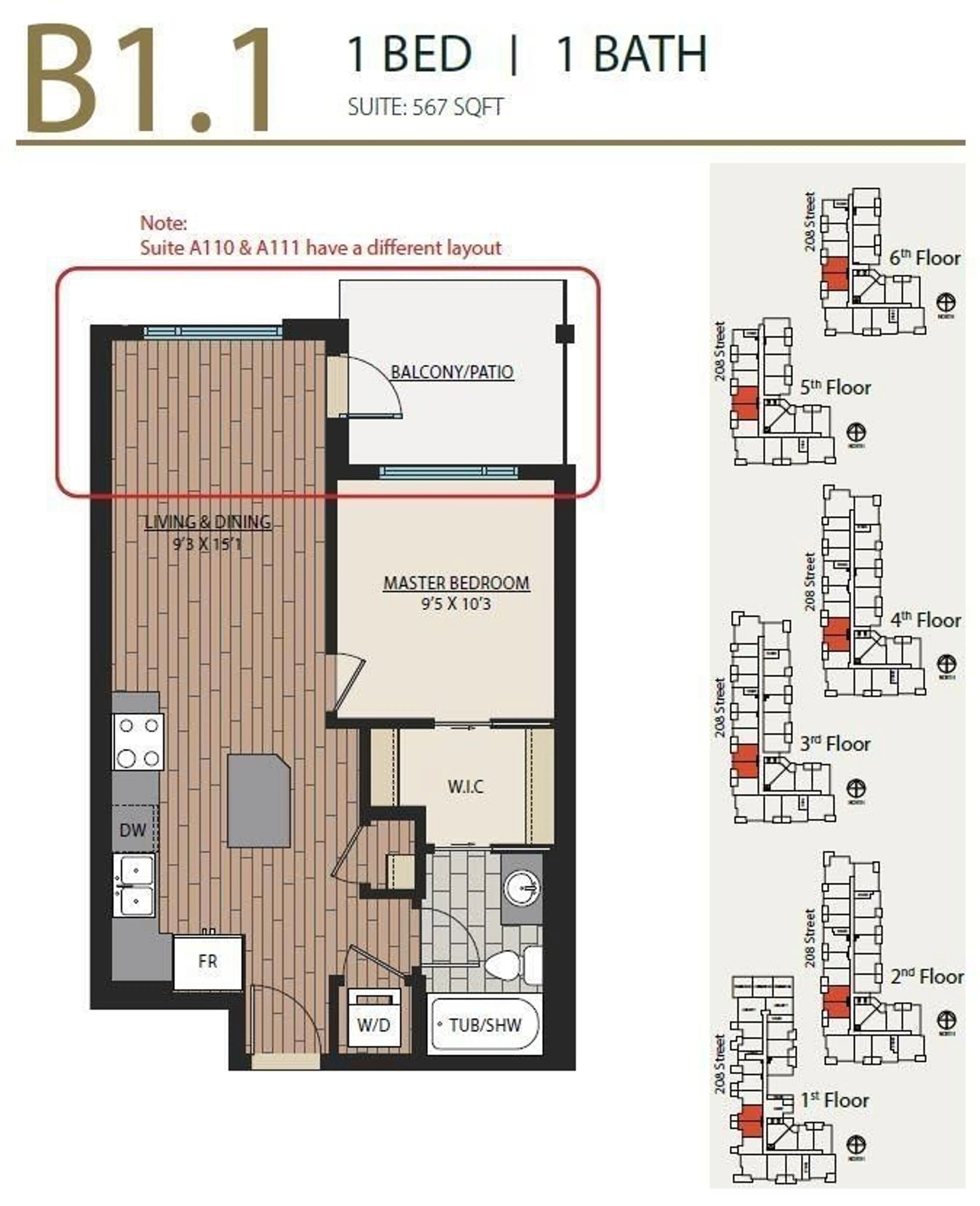 Floor plan for A221 - 8233 208B, Langley British Columbia V2Y2R7