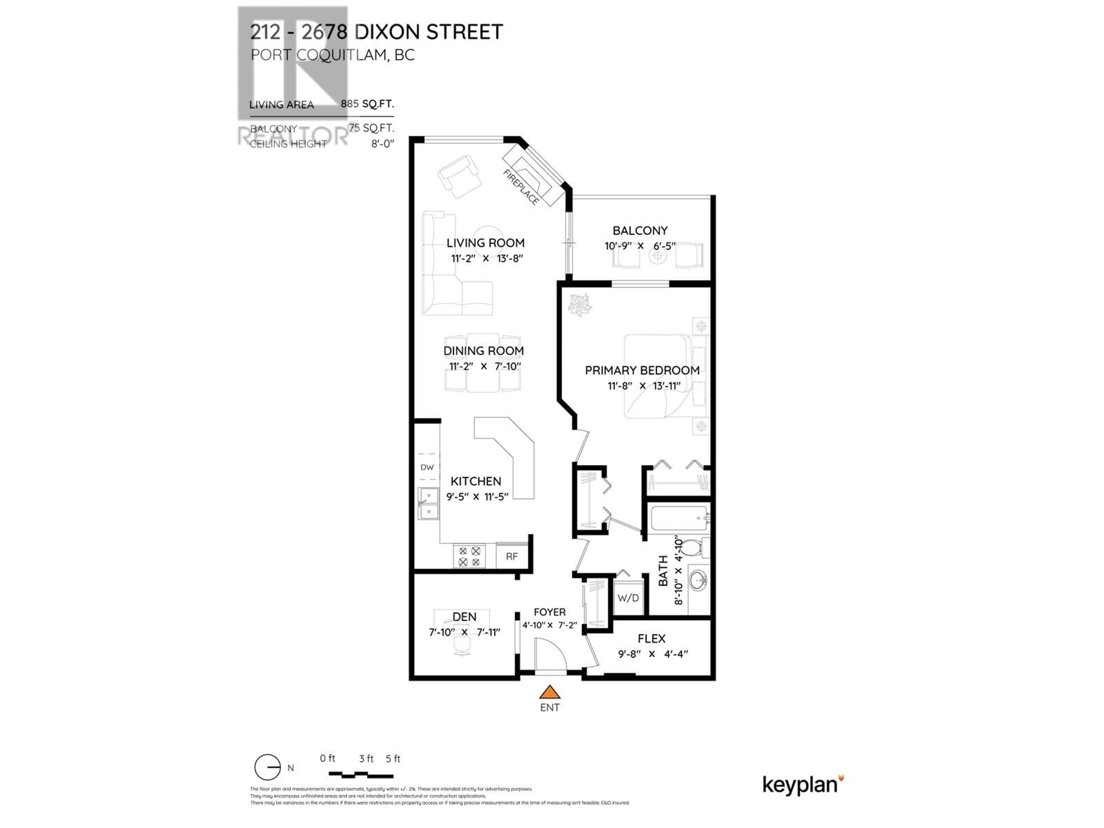 Floor plan for 212 - 2678 DIXON STREET, Port Coquitlam British Columbia V3C6L7
