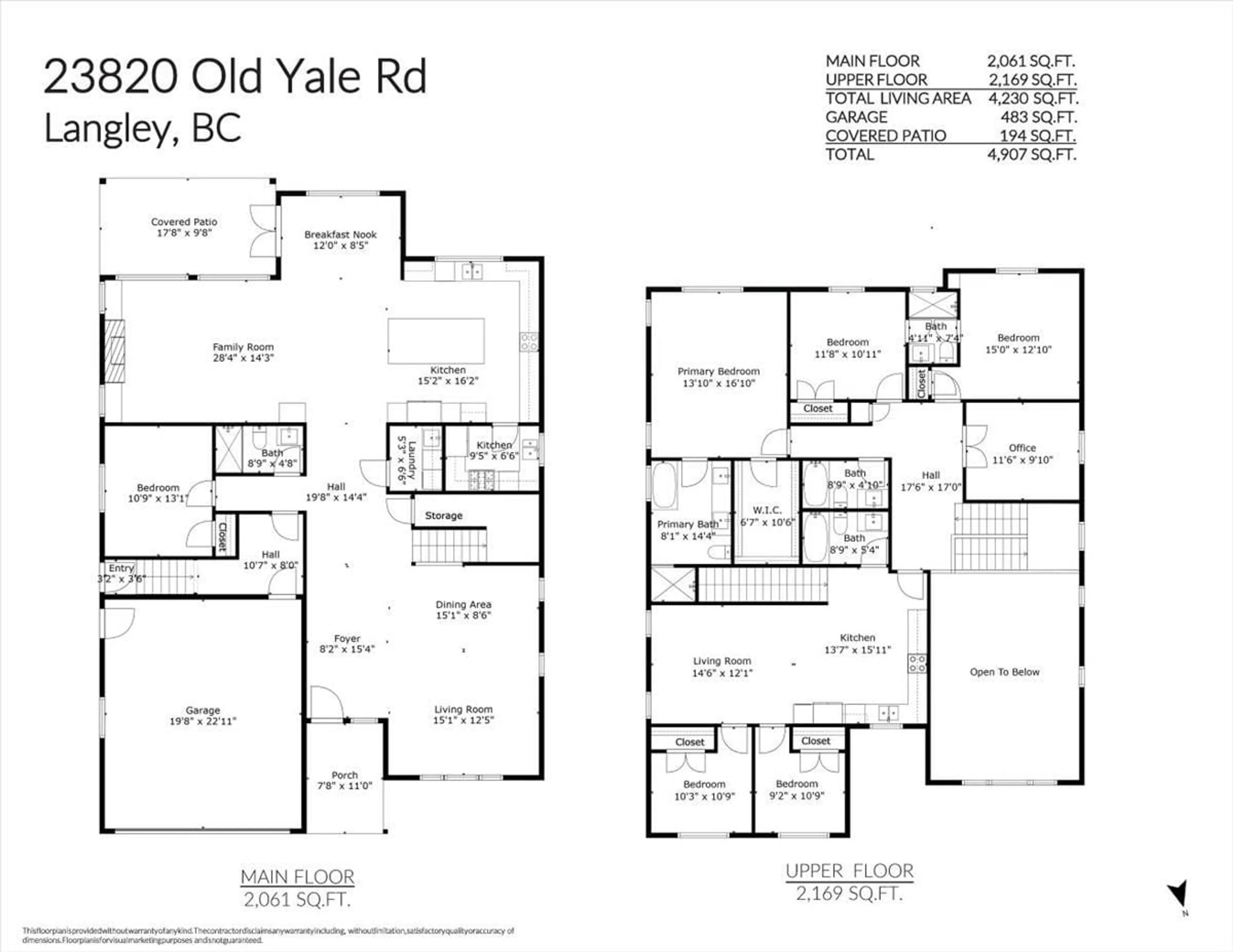 Floor plan for 23820 OLD YALE, Langley British Columbia V2Z2K4