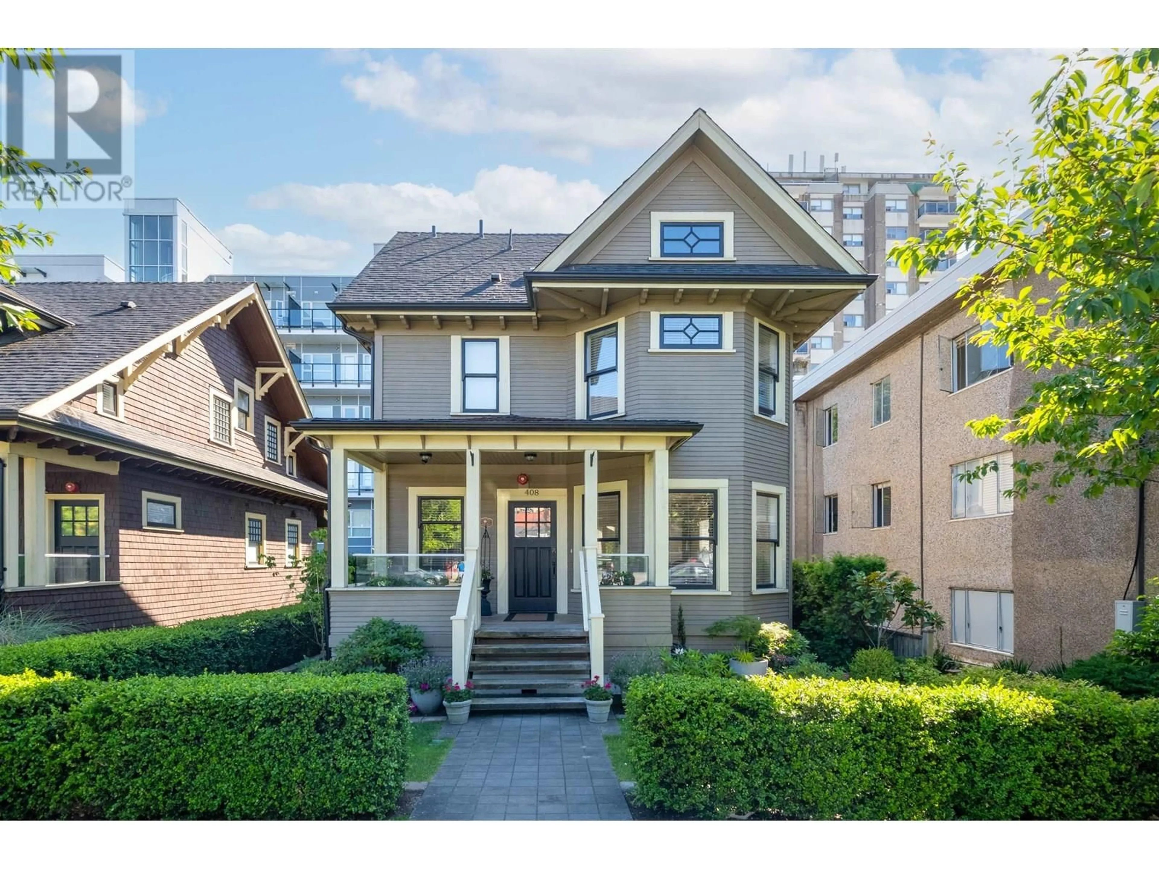 Home with brick exterior material, street for 408 EIGHTH STREET, New Westminster British Columbia V3M0K1