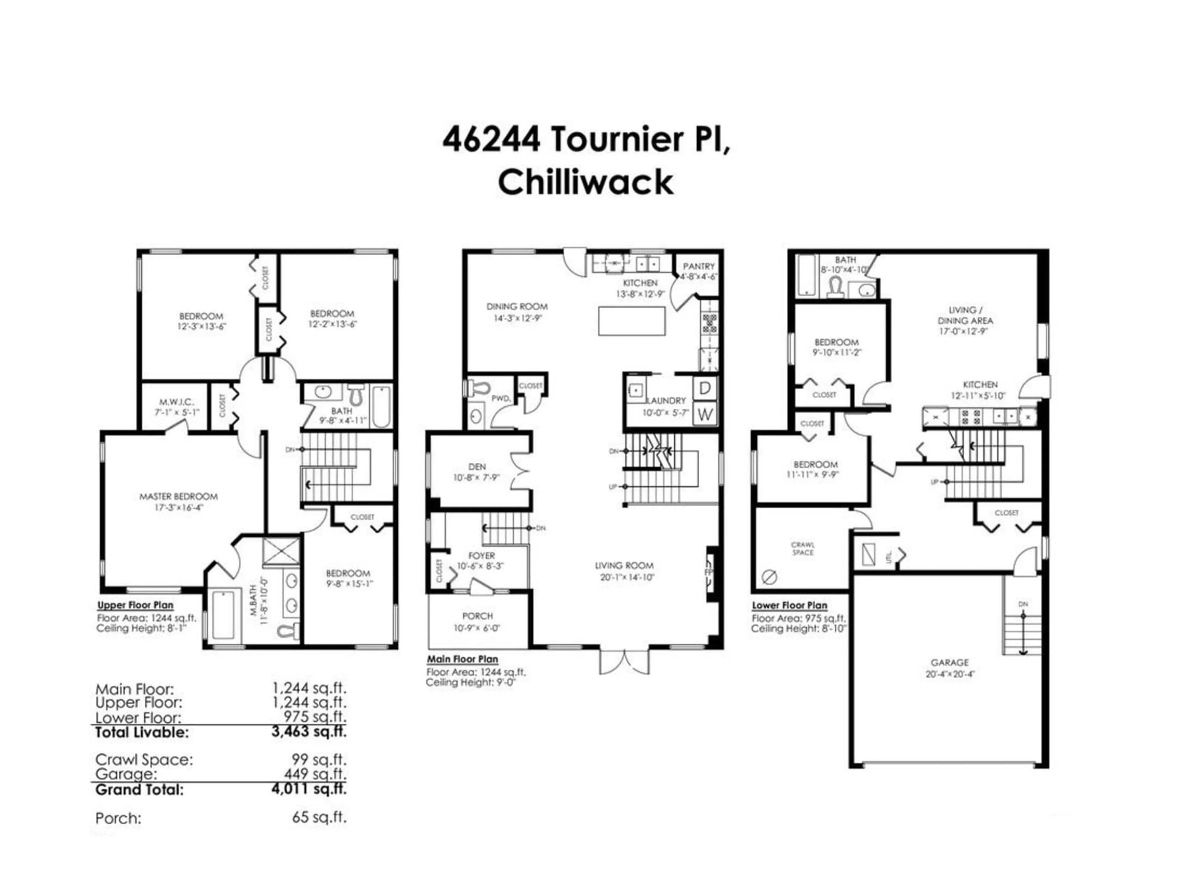 Floor plan for 46244 TOURNIER PLACE, Chilliwack British Columbia V2R6A2