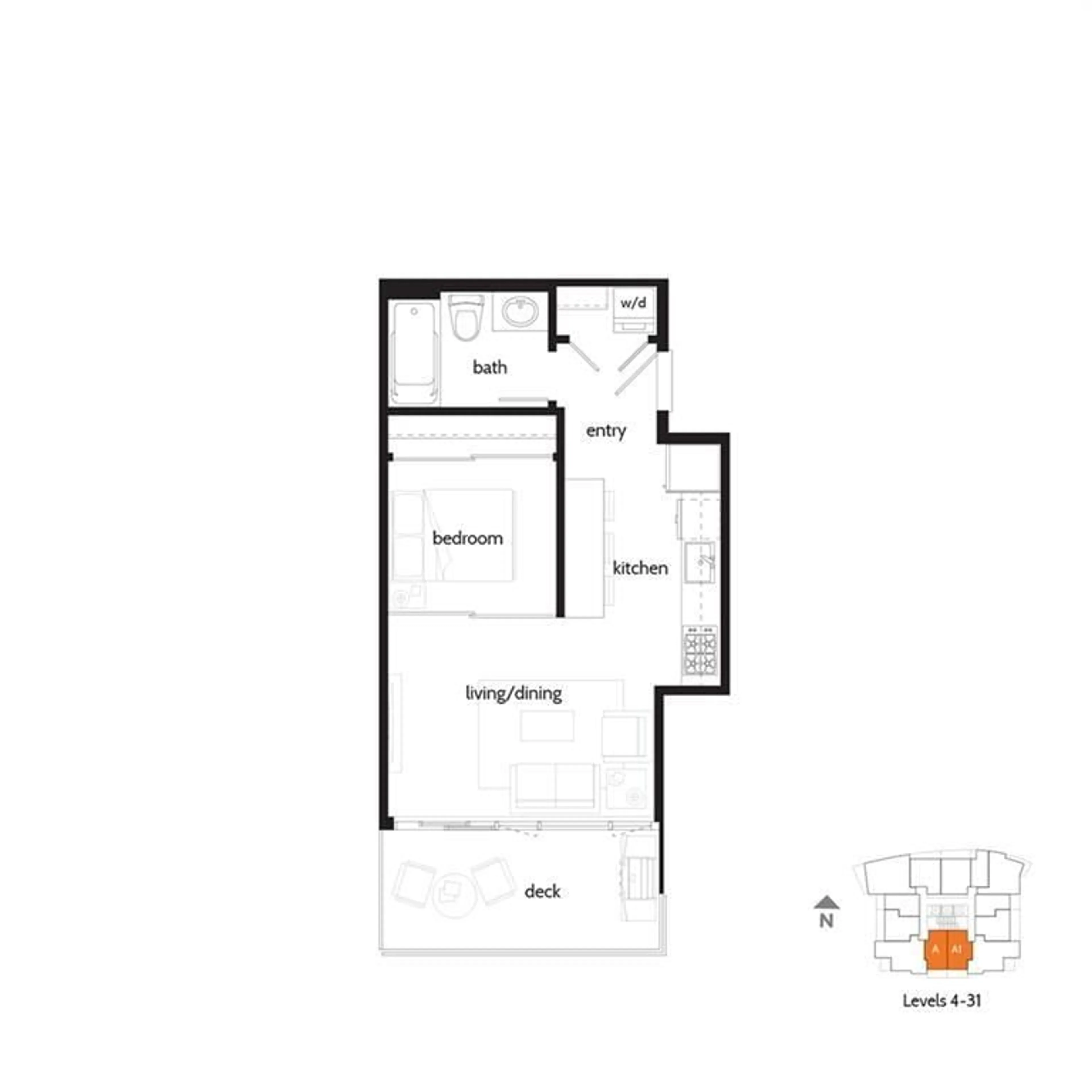 Floor plan for 2908 - 13308 CENTRAL, Surrey British Columbia V3T0M4