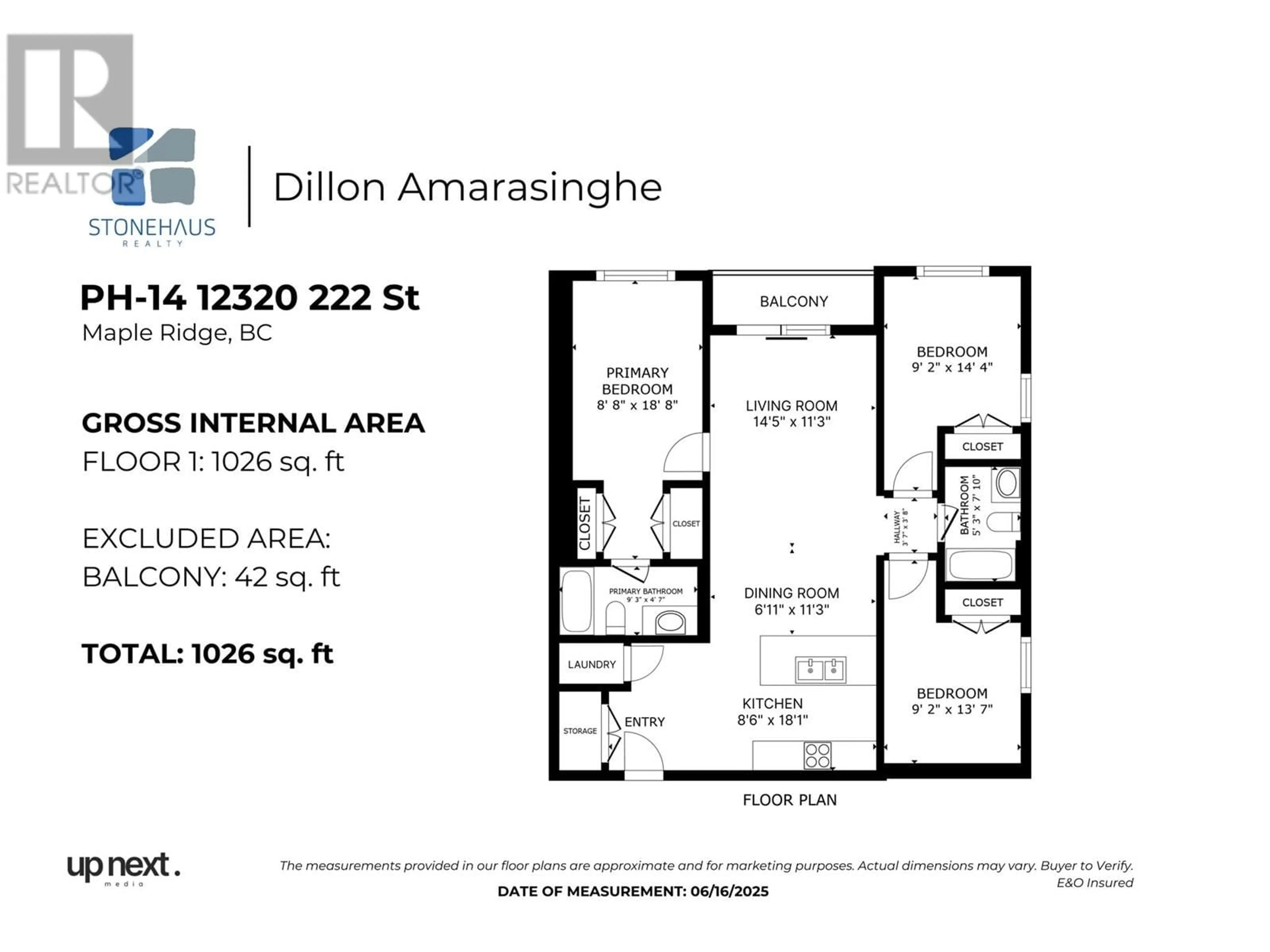 Floor plan for PH14 - 12320 222 STREET, Maple Ridge British Columbia V2X4K8