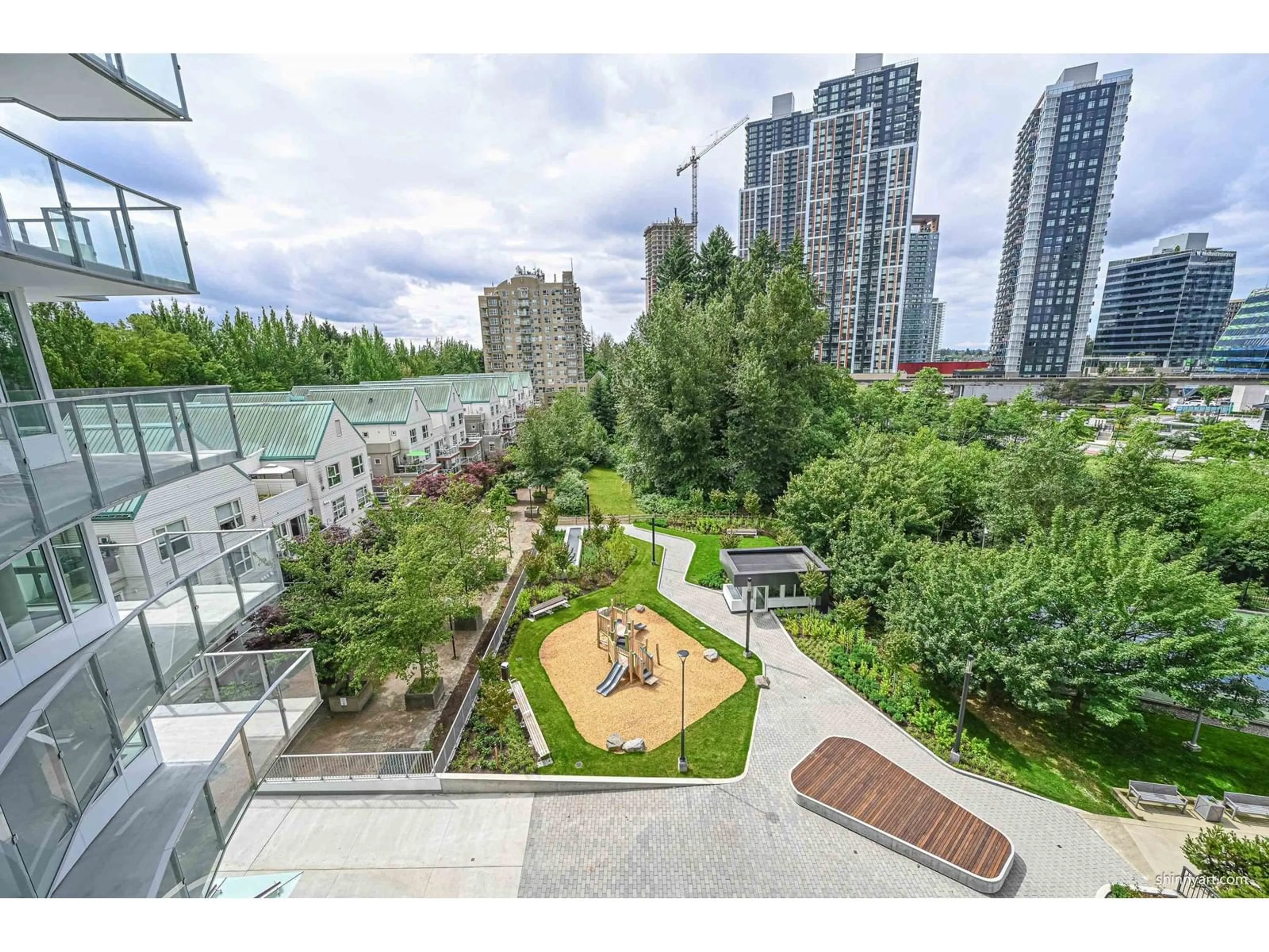 A pic from outside/outdoor area/front of a property/back of a property/a pic from drone, city buildings view from balcony for 708 - 13768 100, Surrey British Columbia V3T0V2