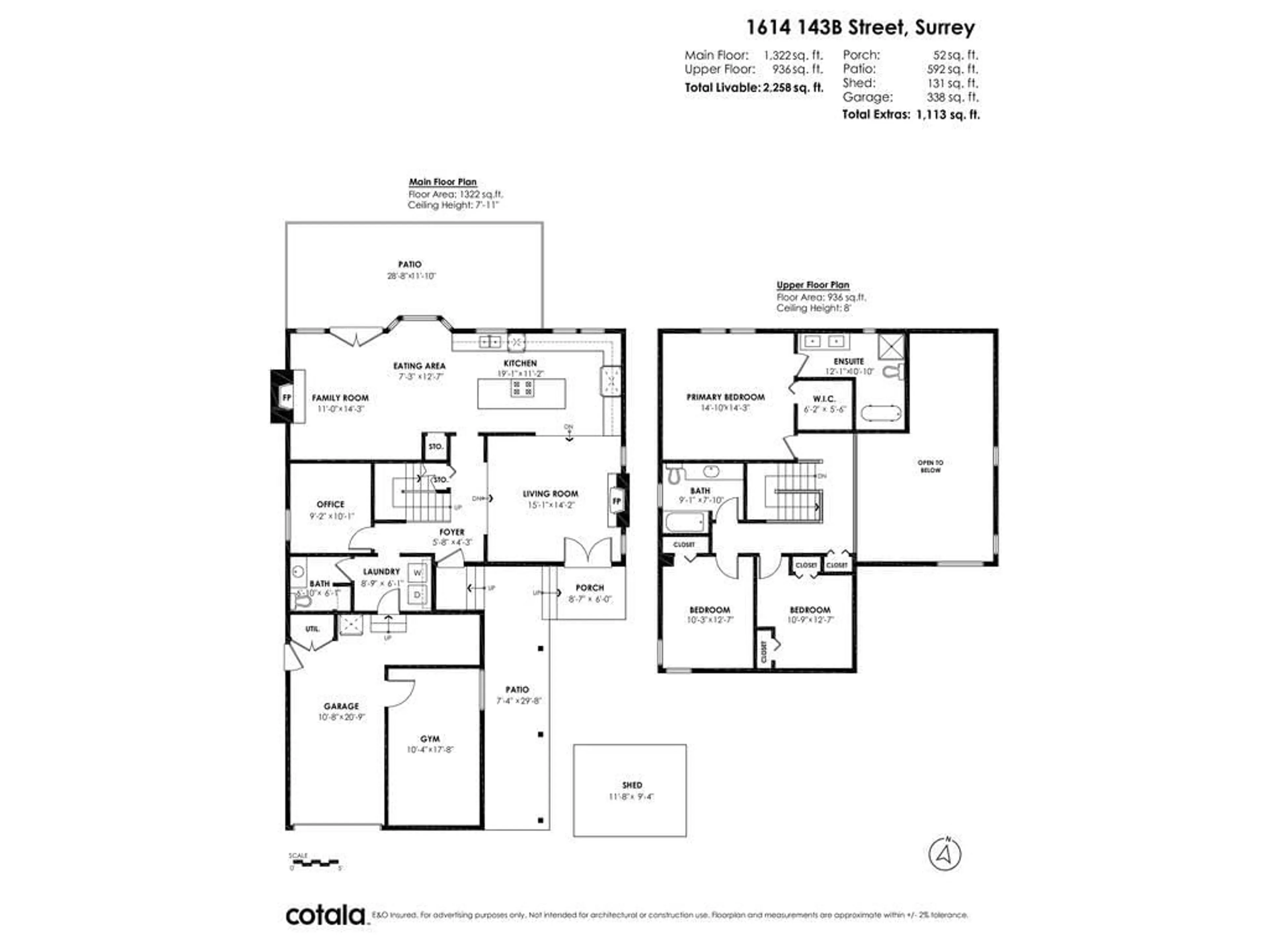 Floor plan for 1614 143B, Surrey British Columbia V4A8M7