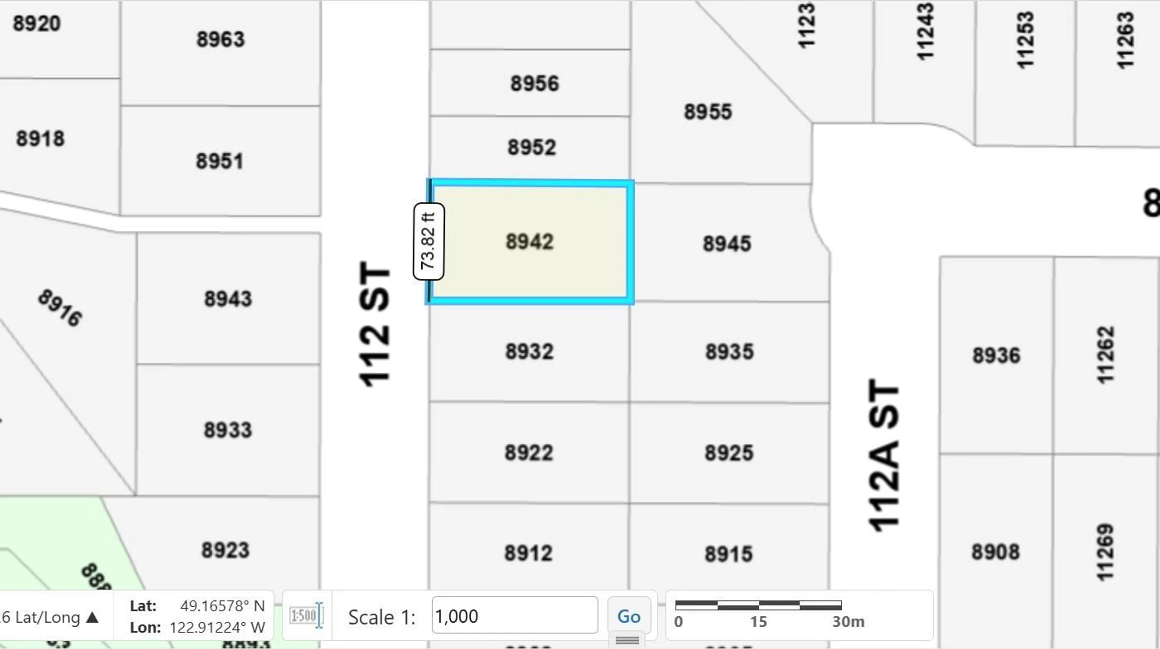 Picture of a map for 8942 112, Delta British Columbia V4C4X4