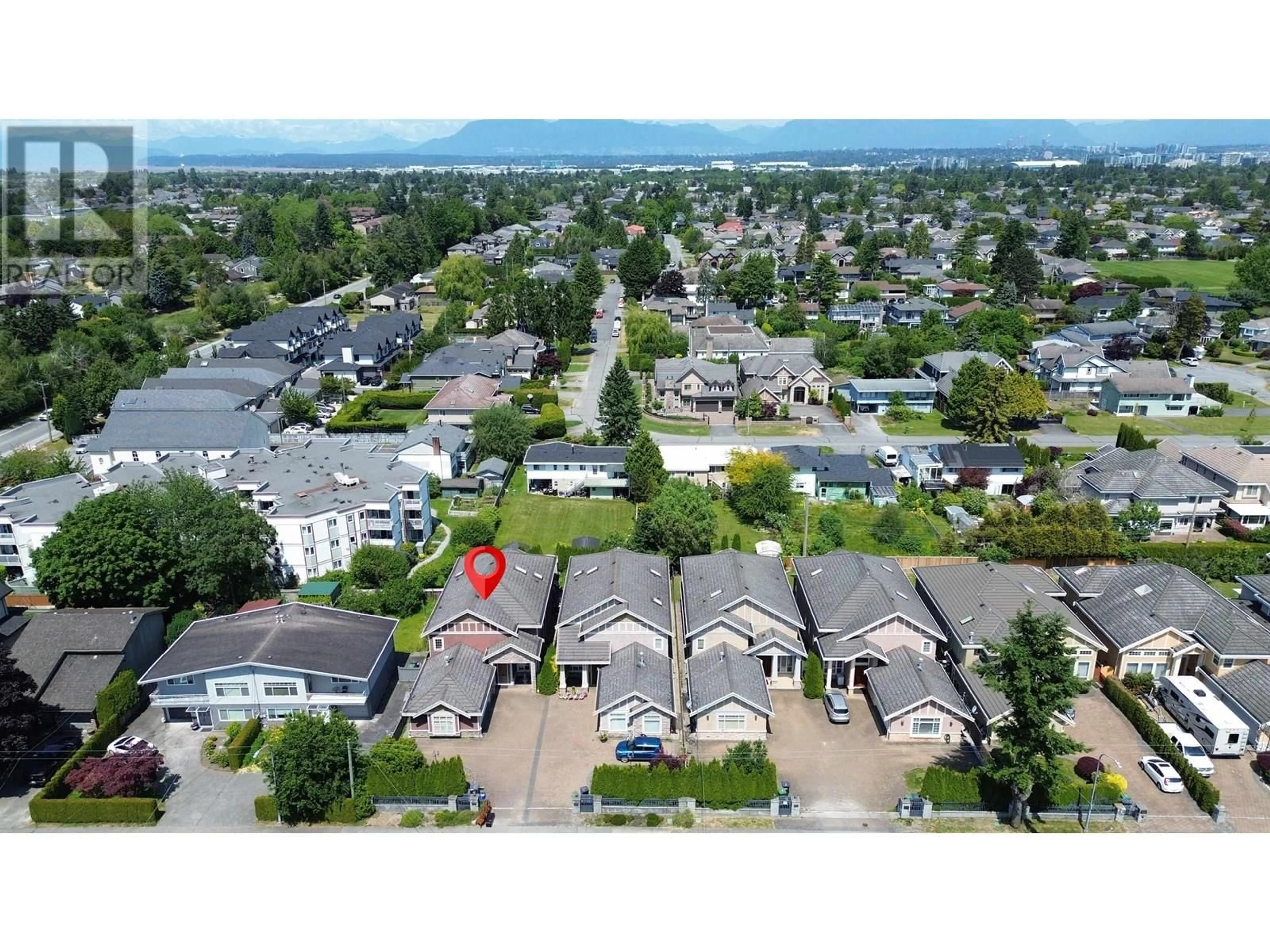A pic from outside/outdoor area/front of a property/back of a property/a pic from drone, mountain view for 5091 FRANCIS ROAD, Richmond British Columbia V7C1K1
