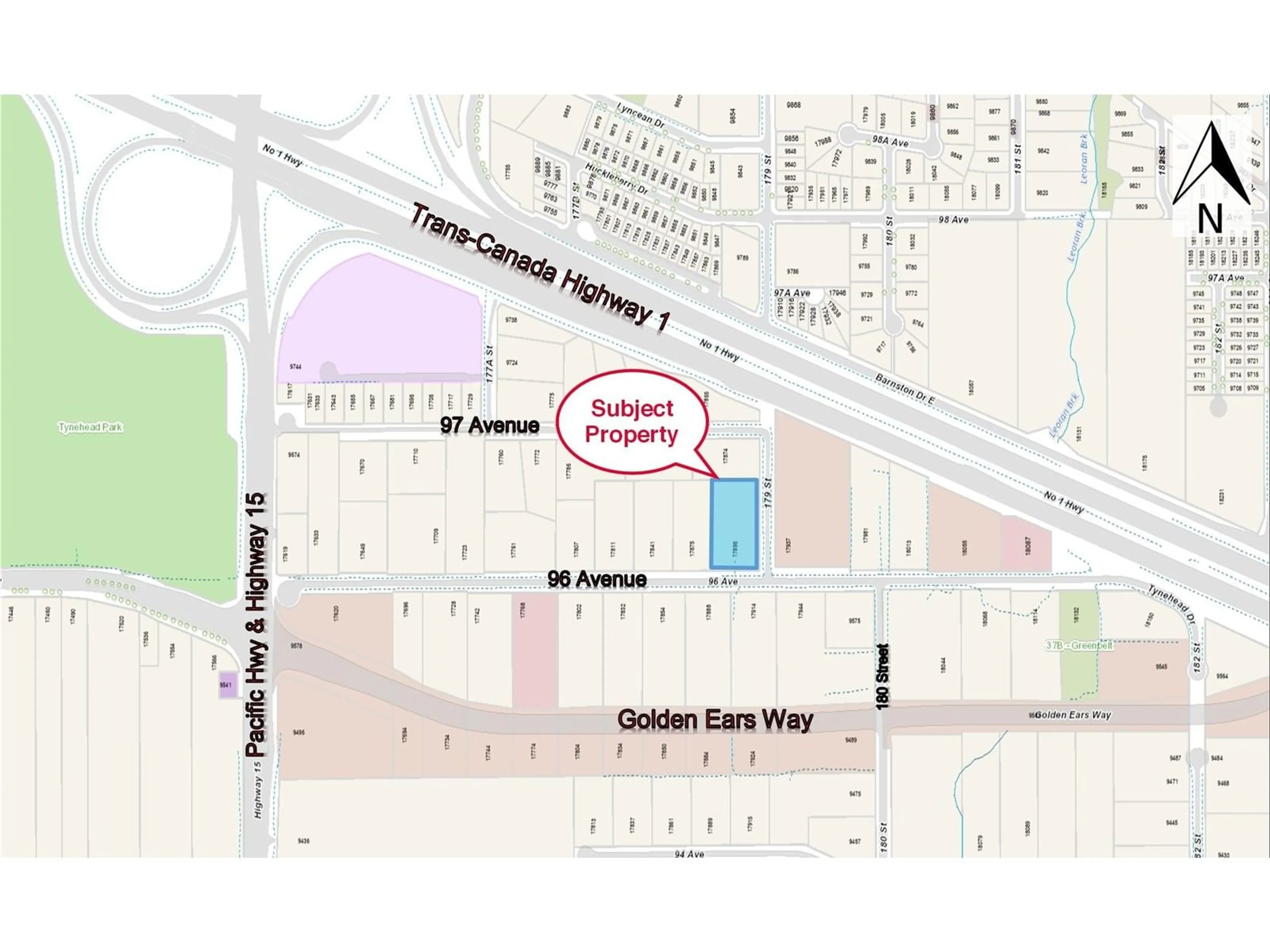 Picture of a map for 17895 96, Surrey British Columbia V4N4A9