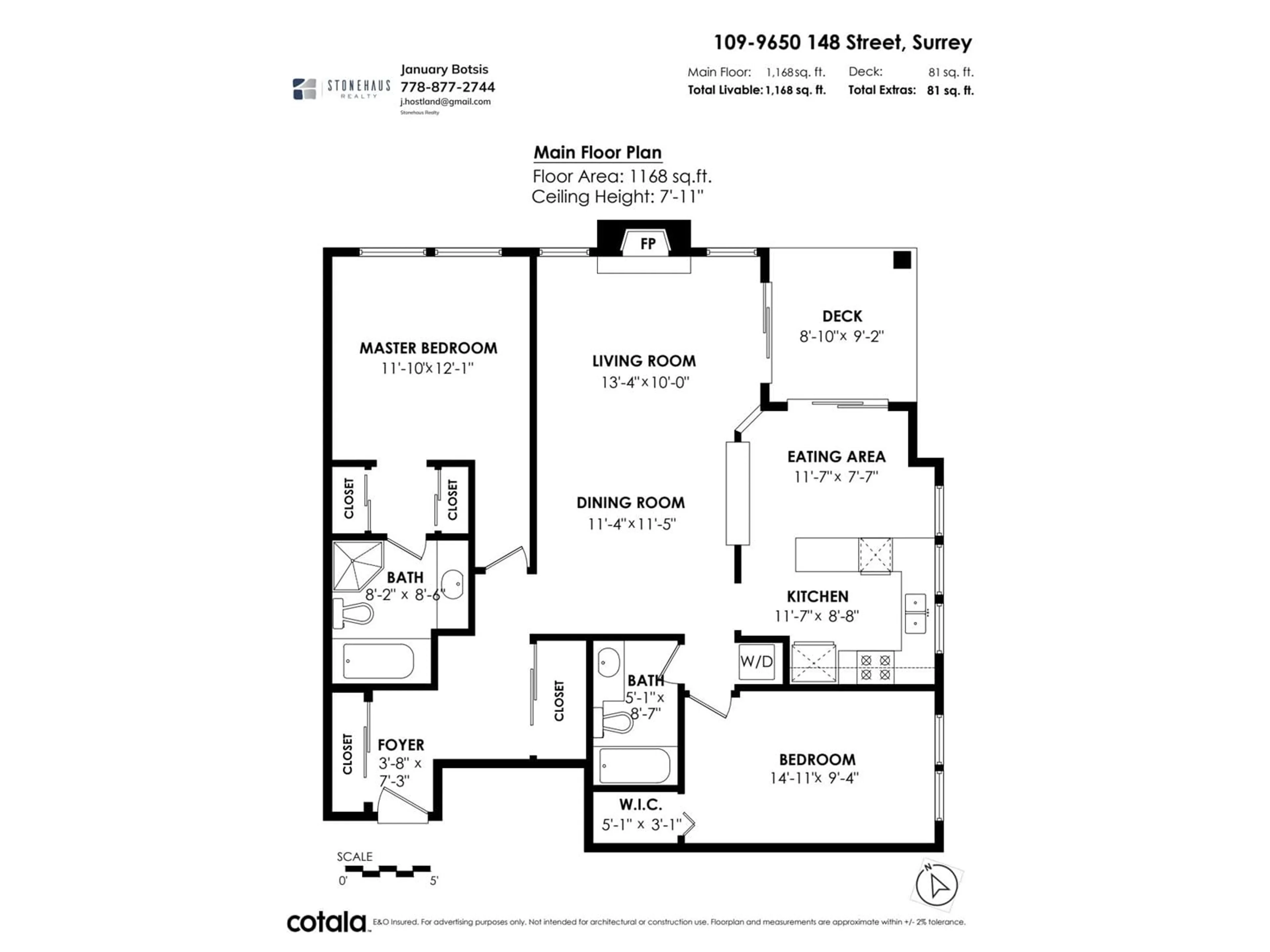 Floor plan for 109 - 9650 148TH, Surrey British Columbia V3R0W2