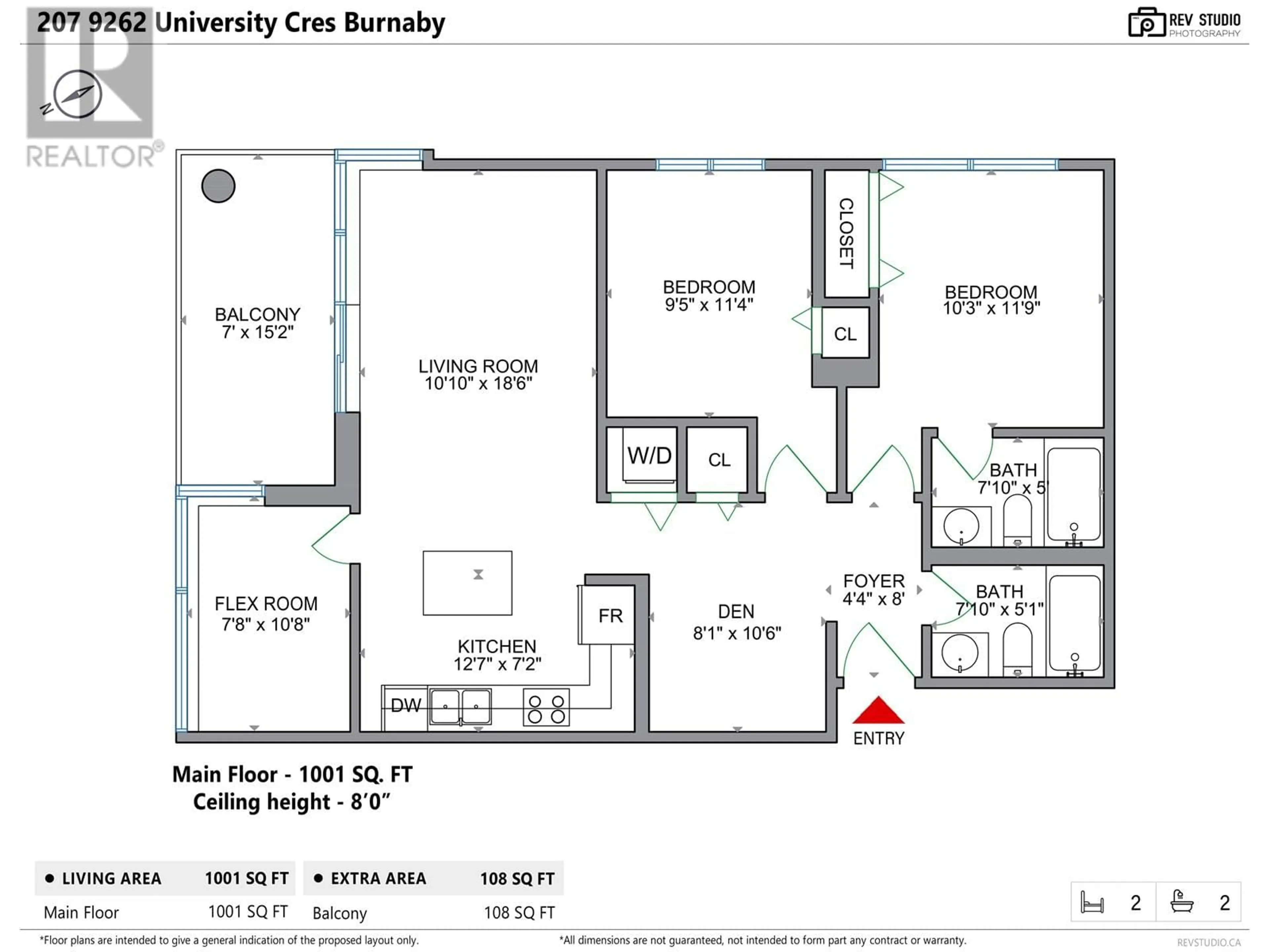 Floor plan for 207 - 9262 UNIVERSITY CRESCENT, Burnaby British Columbia V5A0A4