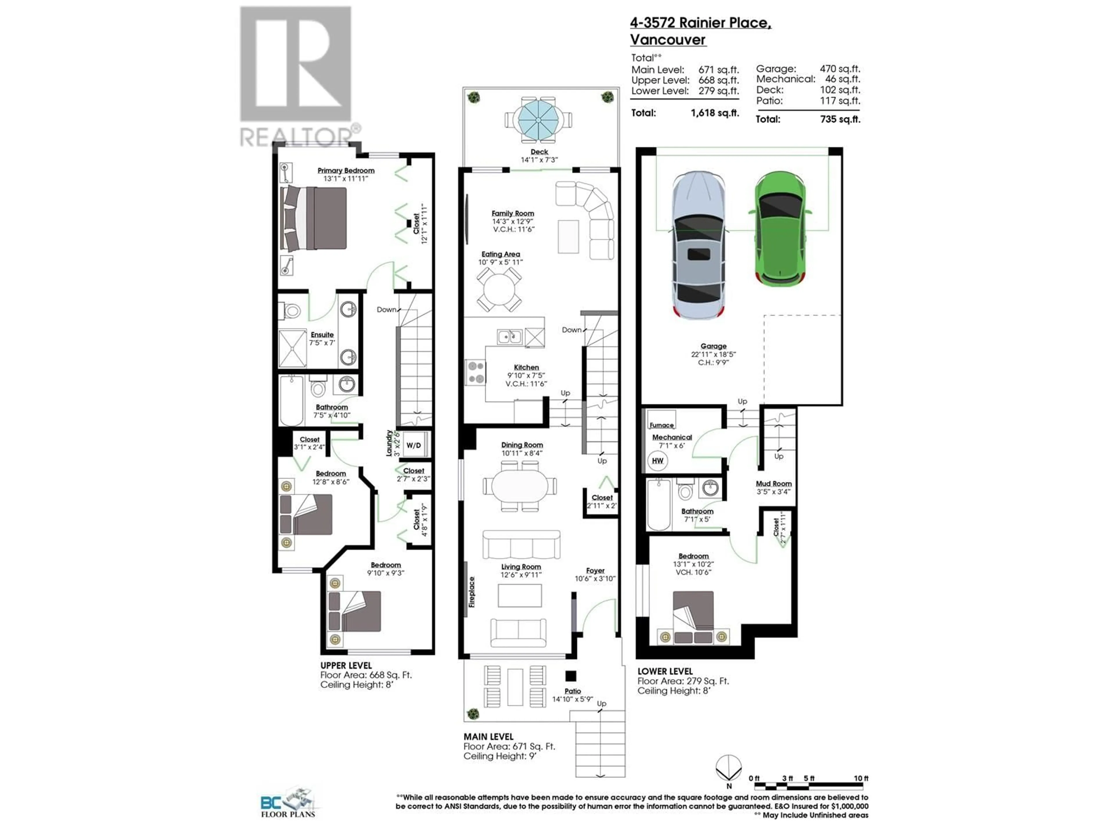 Floor plan for 4 - 3572 RAINIER PLACE, Vancouver British Columbia V5S4T3