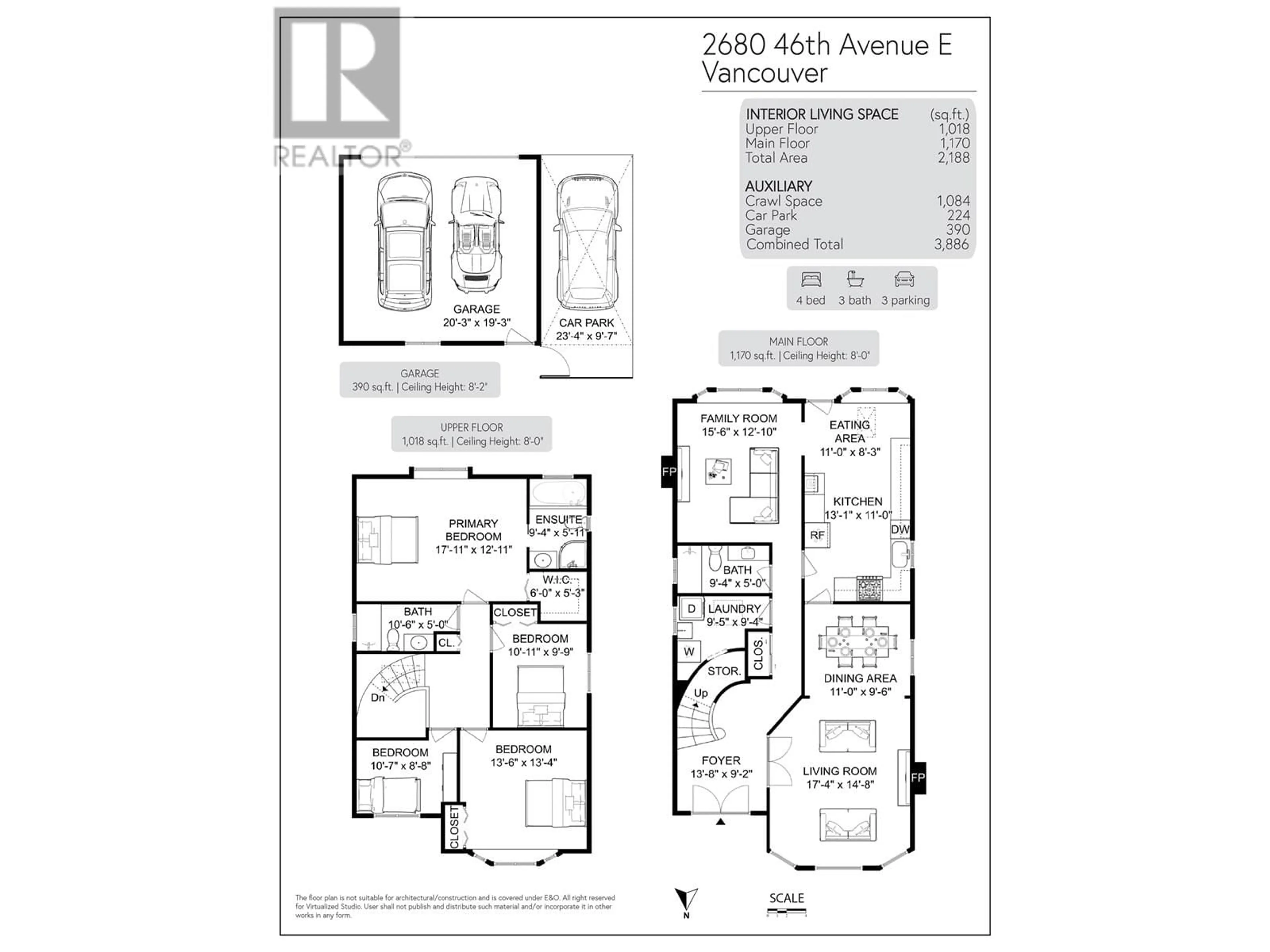 Floor plan for 2680 46TH AVENUE, Vancouver British Columbia V5S1A3