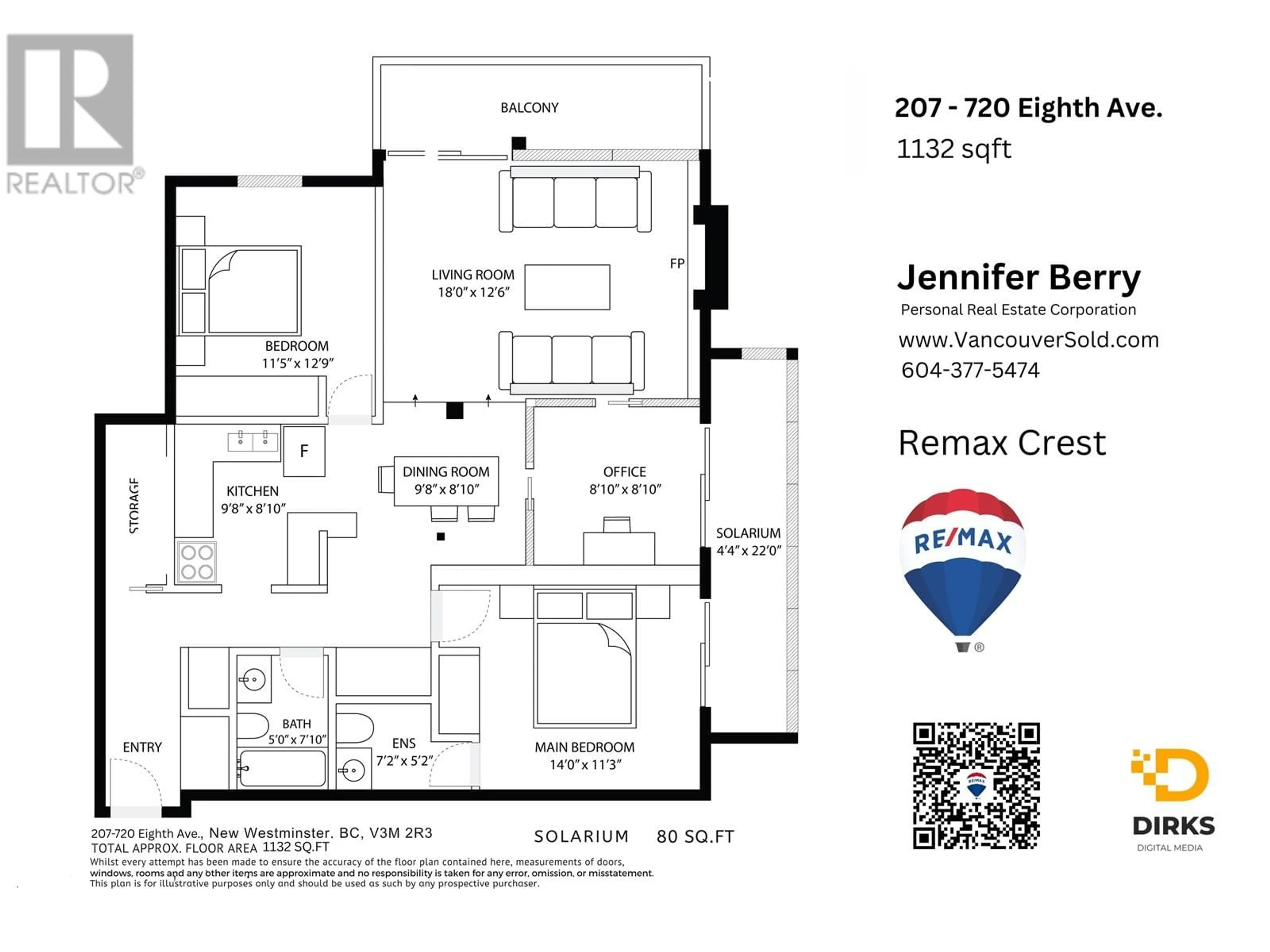 Floor plan for 207 - 720 EIGHTH AVENUE, New Westminster British Columbia V3M2R3