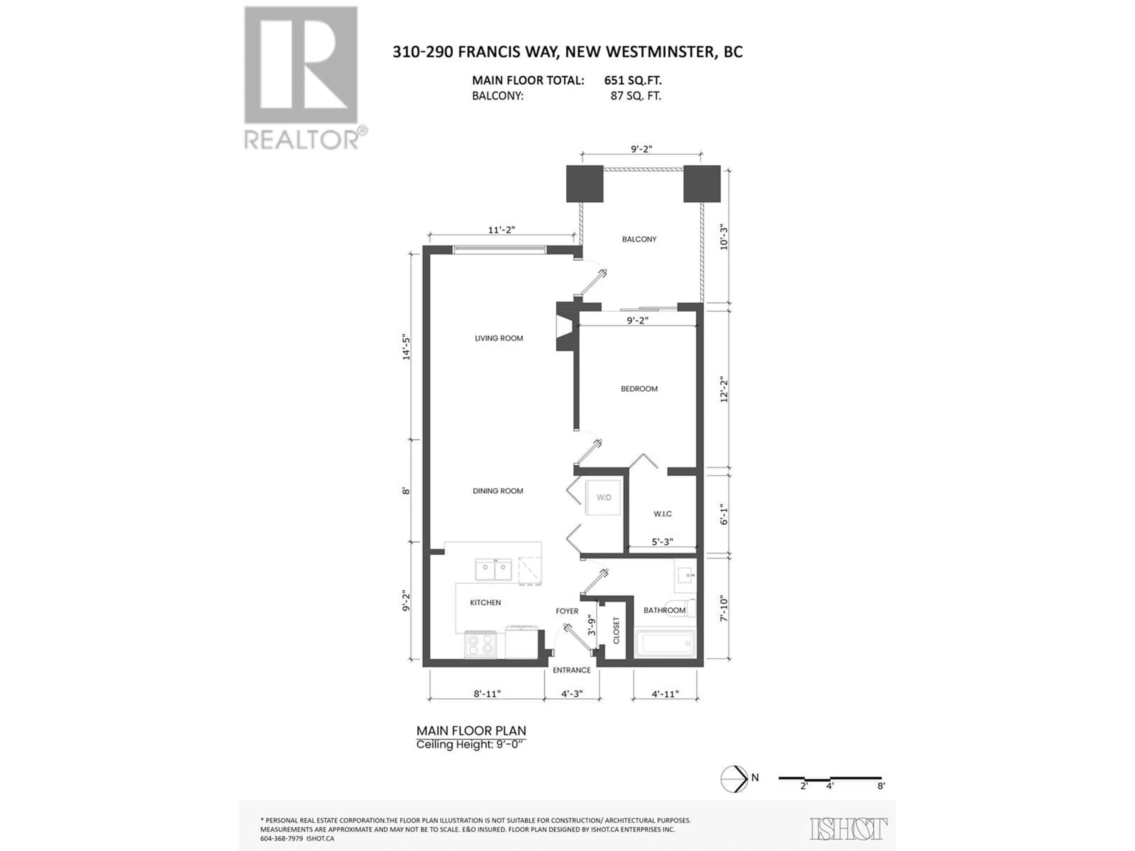 Floor plan for 310 - 290 FRANCIS WAY, New Westminster British Columbia V3L0C4
