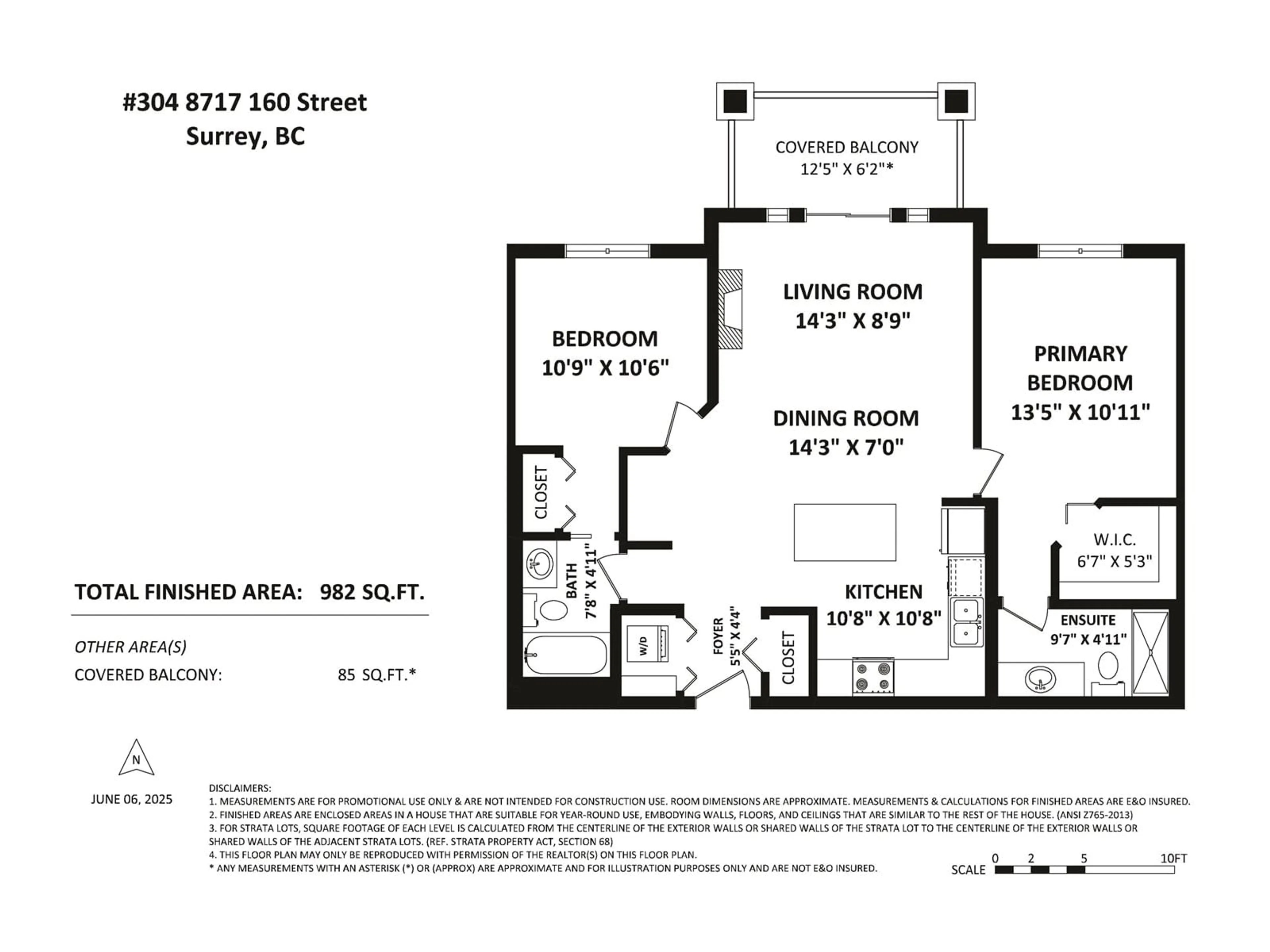 Floor plan for 304 - 8717 160, Surrey British Columbia V4N5X7