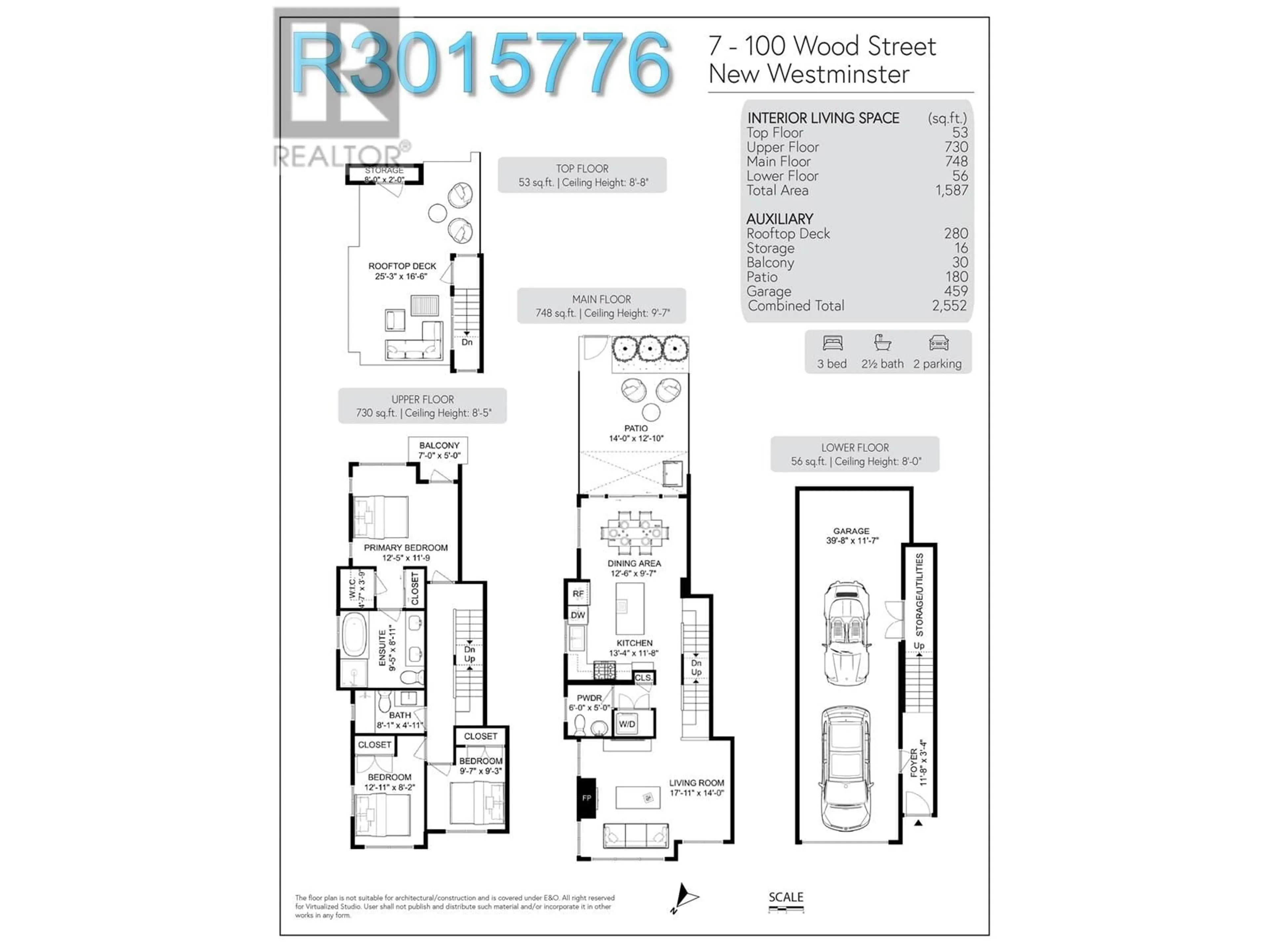 Floor plan for 7 - 100 WOOD STREET, New Westminster British Columbia V3M0H6