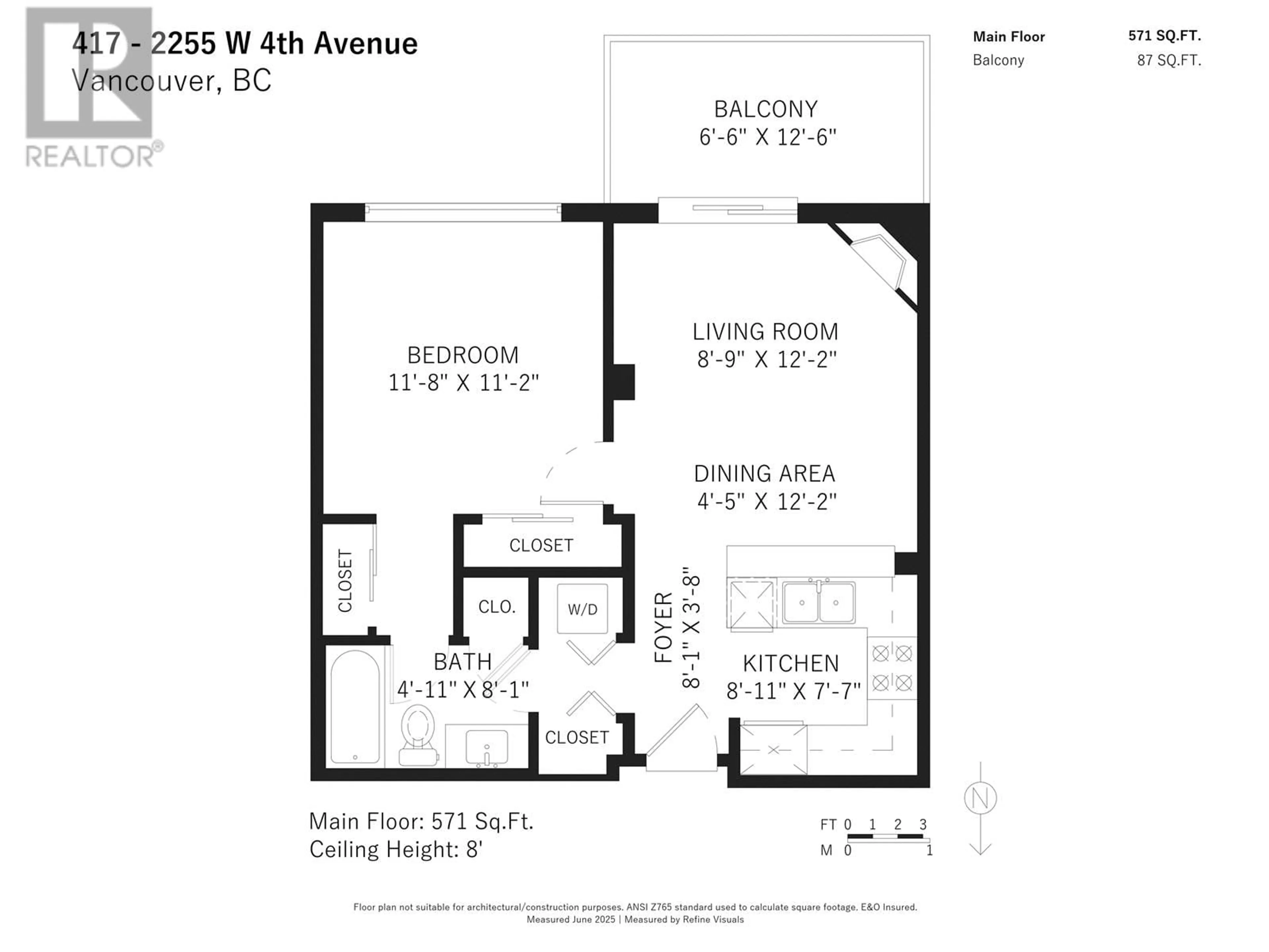 Floor plan for 417 - 2255 4TH AVENUE, Vancouver British Columbia V6K1N9