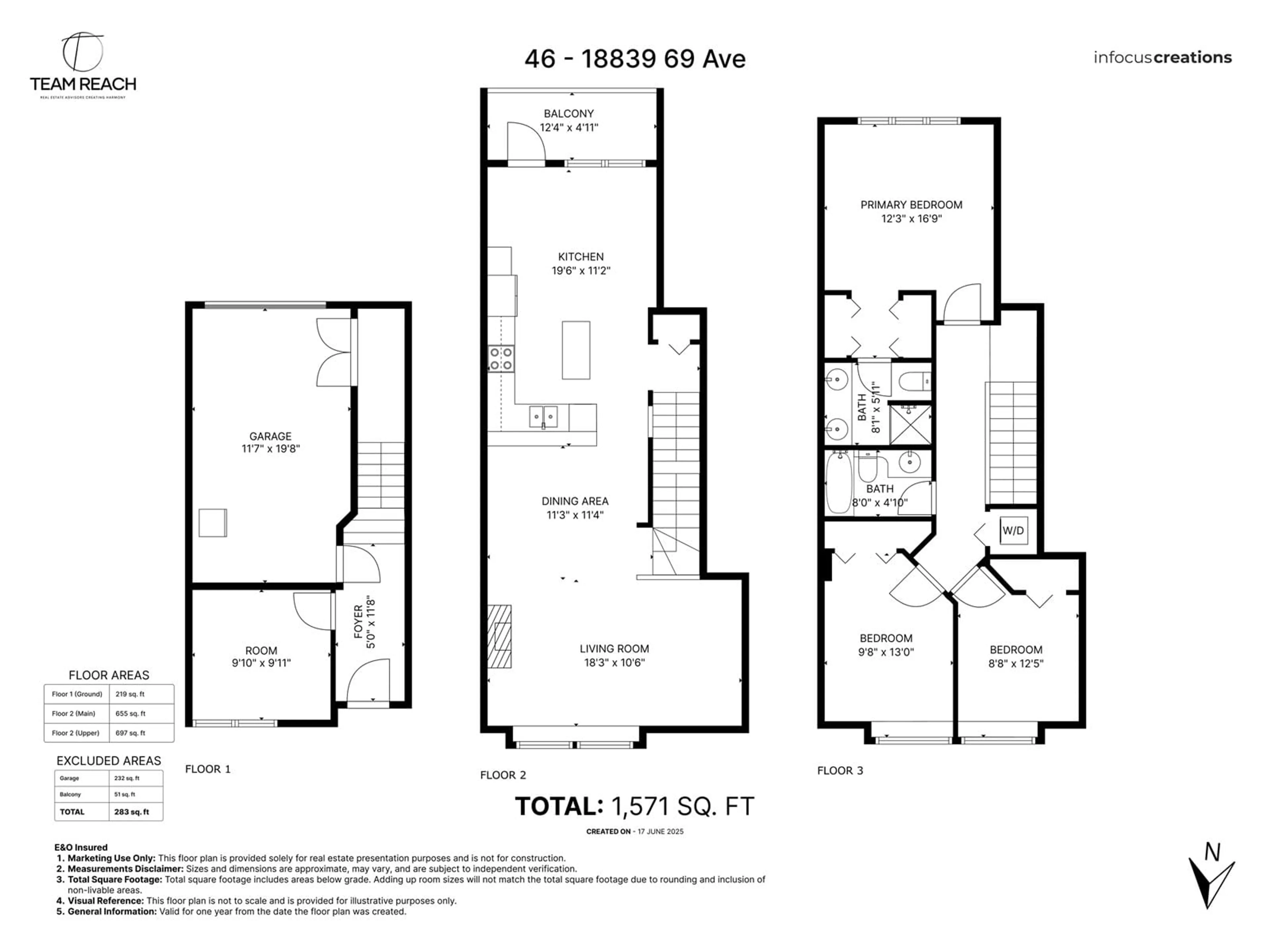 Floor plan for 46 - 18839 69, Surrey British Columbia V4N5S7