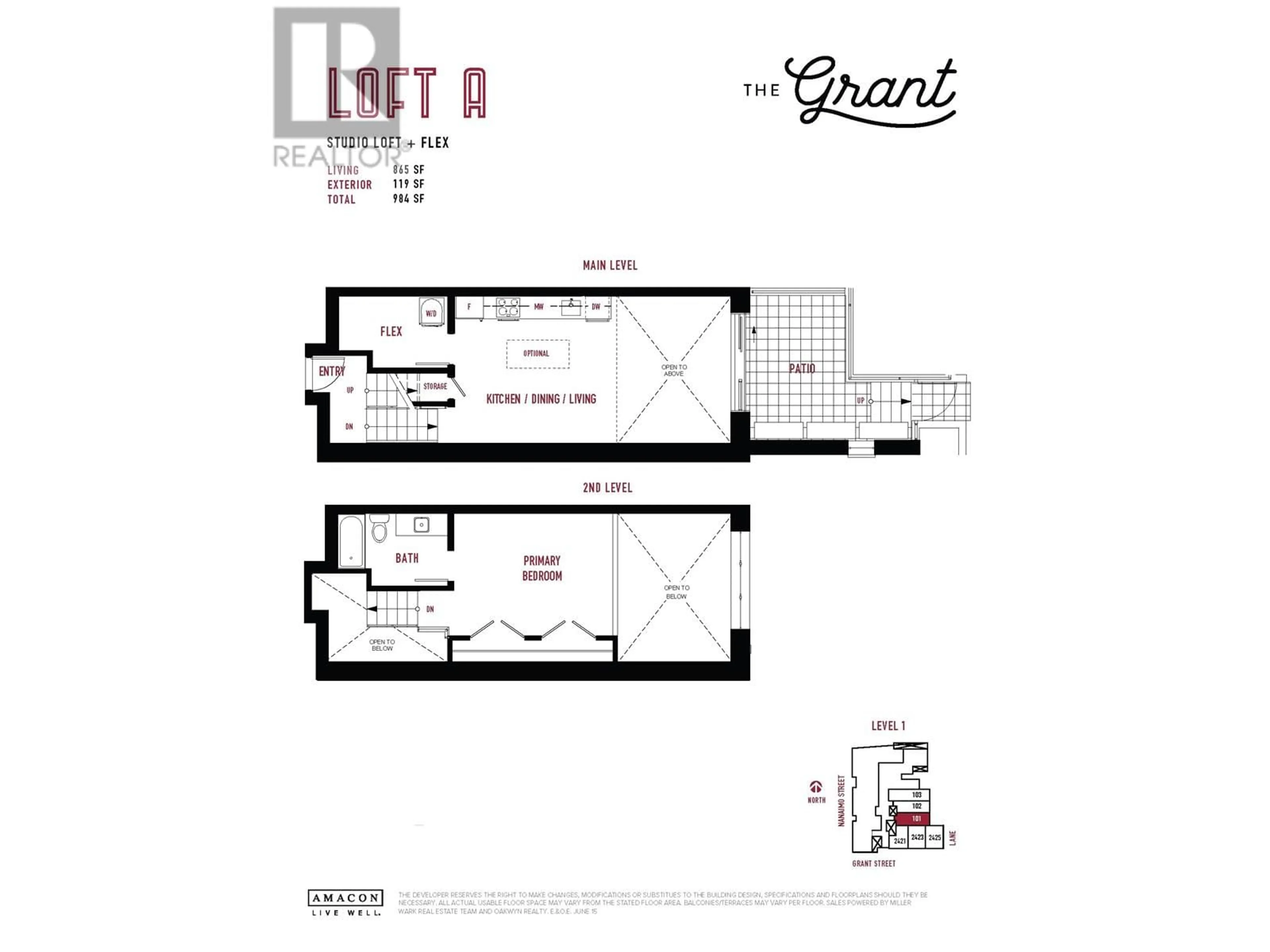 Floor plan for 101 - 2419 GRANT STREET, Vancouver British Columbia V0V0V0