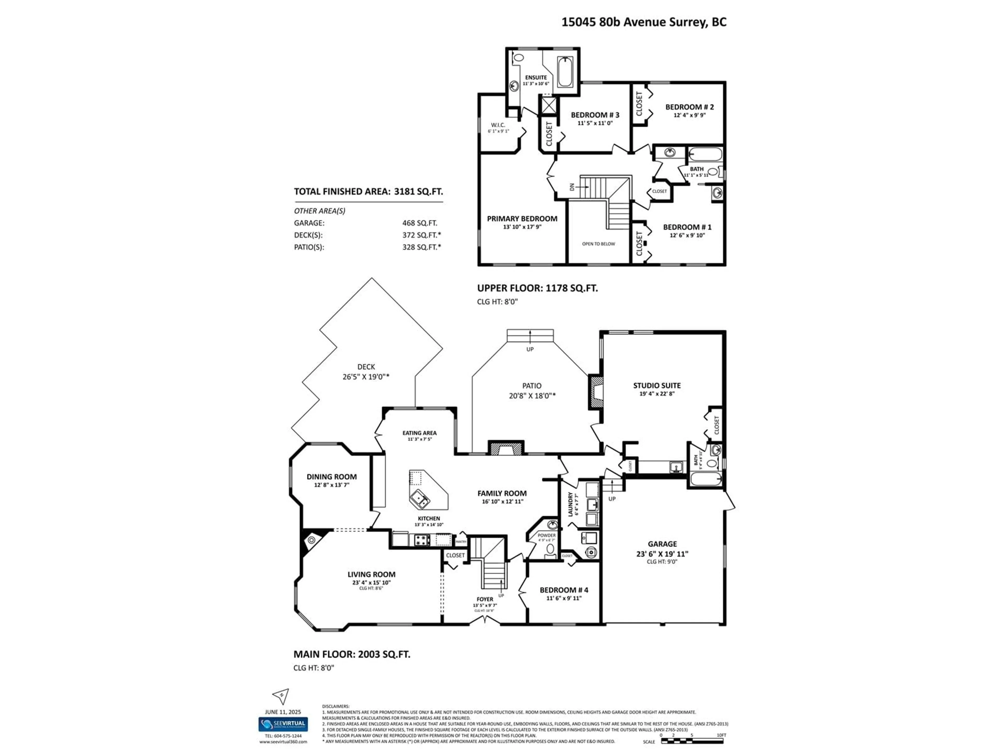 Floor plan for 15045 80B, Surrey British Columbia V3S7B7
