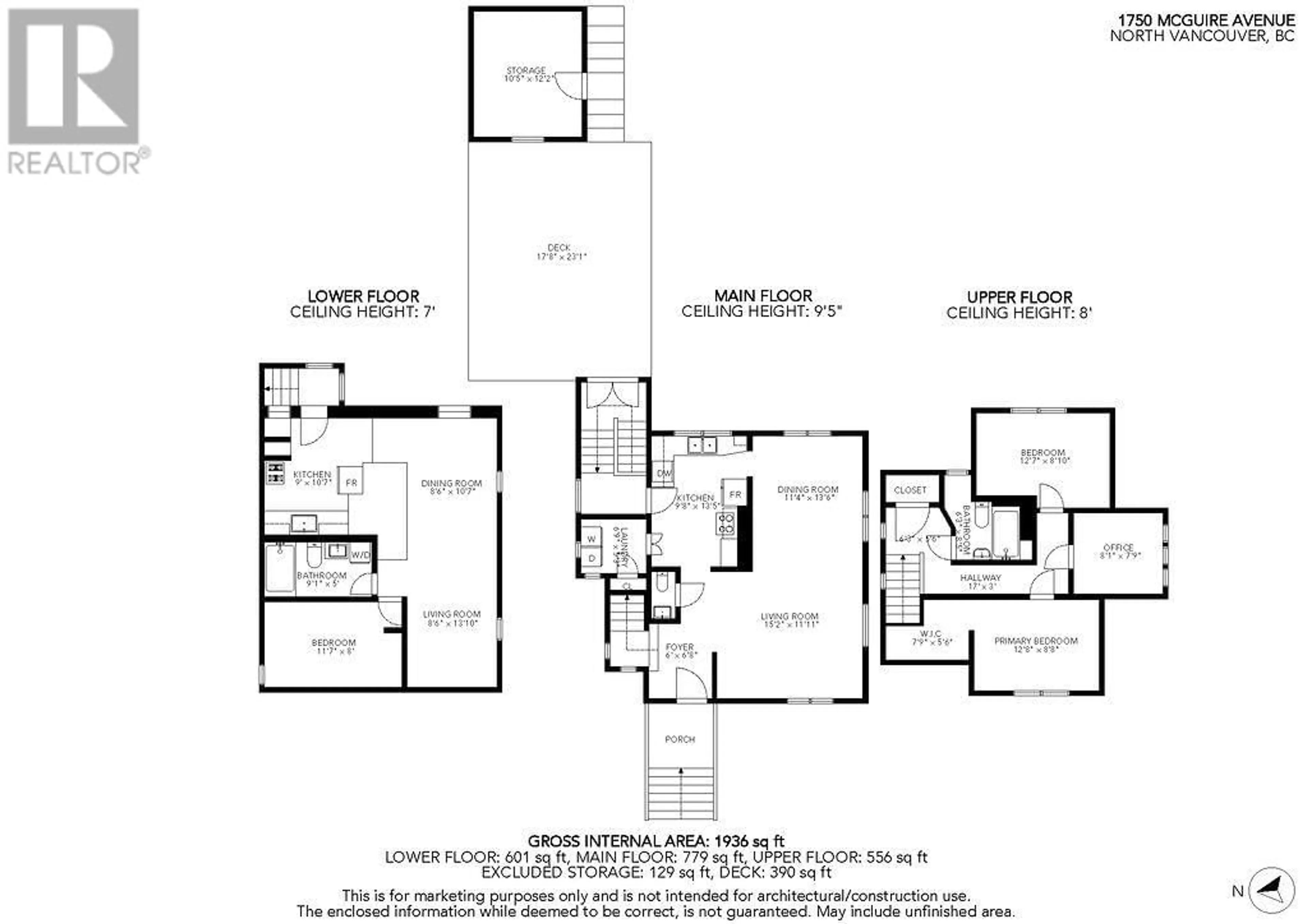 Floor plan for 1750 MCGUIRE AVENUE, North Vancouver British Columbia V7P3B1