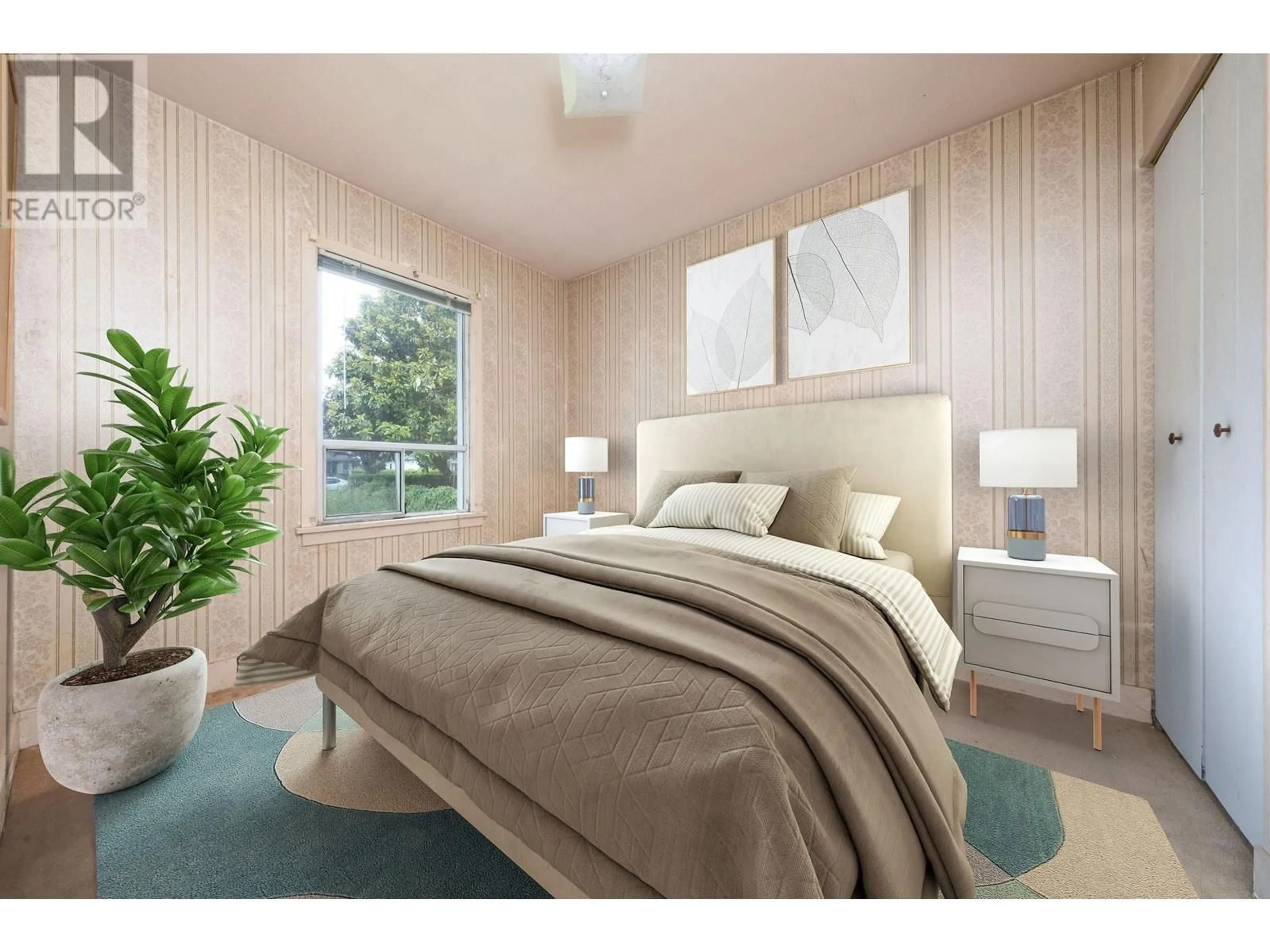 Bedroom with bed, wood/laminate floor for 2120 STIRLING AVENUE, Richmond British Columbia V7B1J5