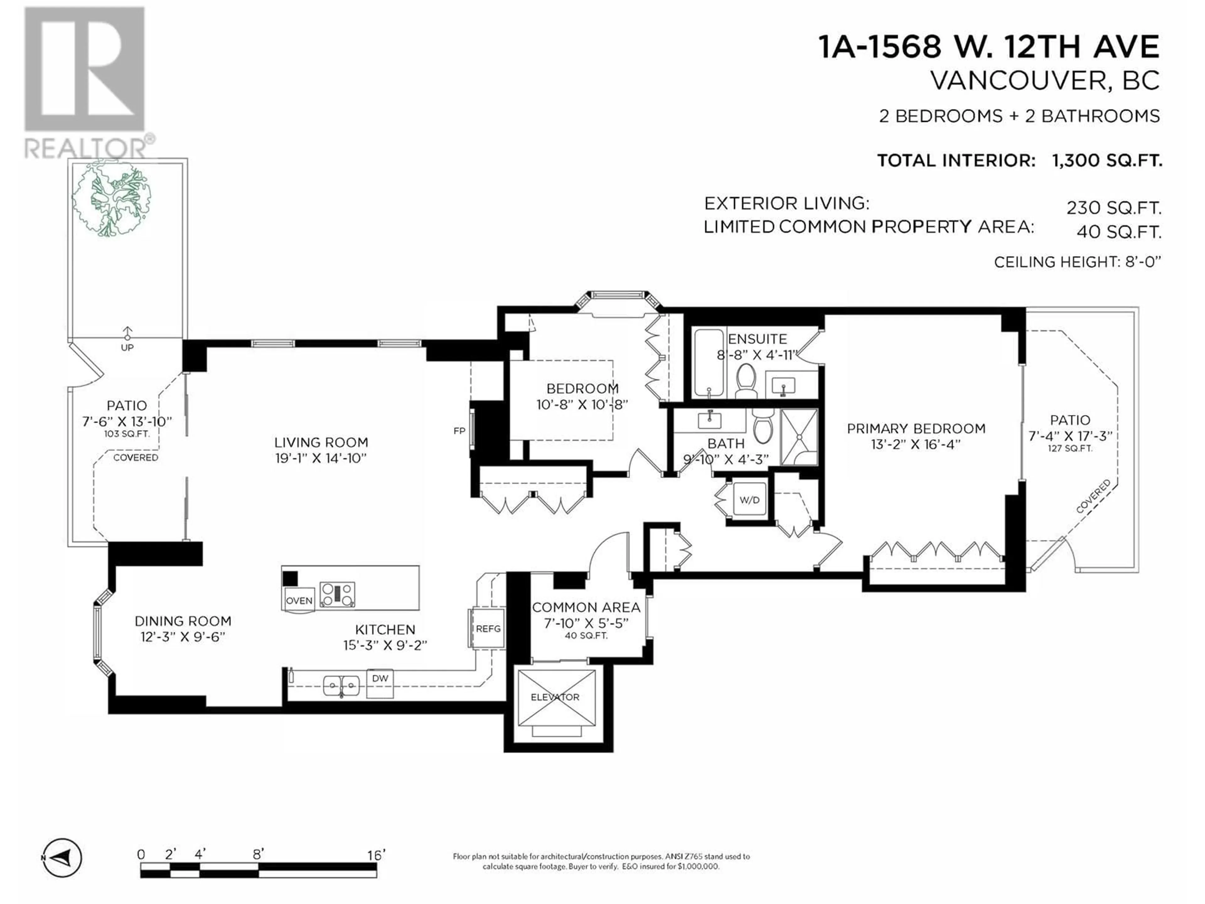 Floor plan for 1 - 1568 12TH AVENUE, Vancouver British Columbia V6J2E1
