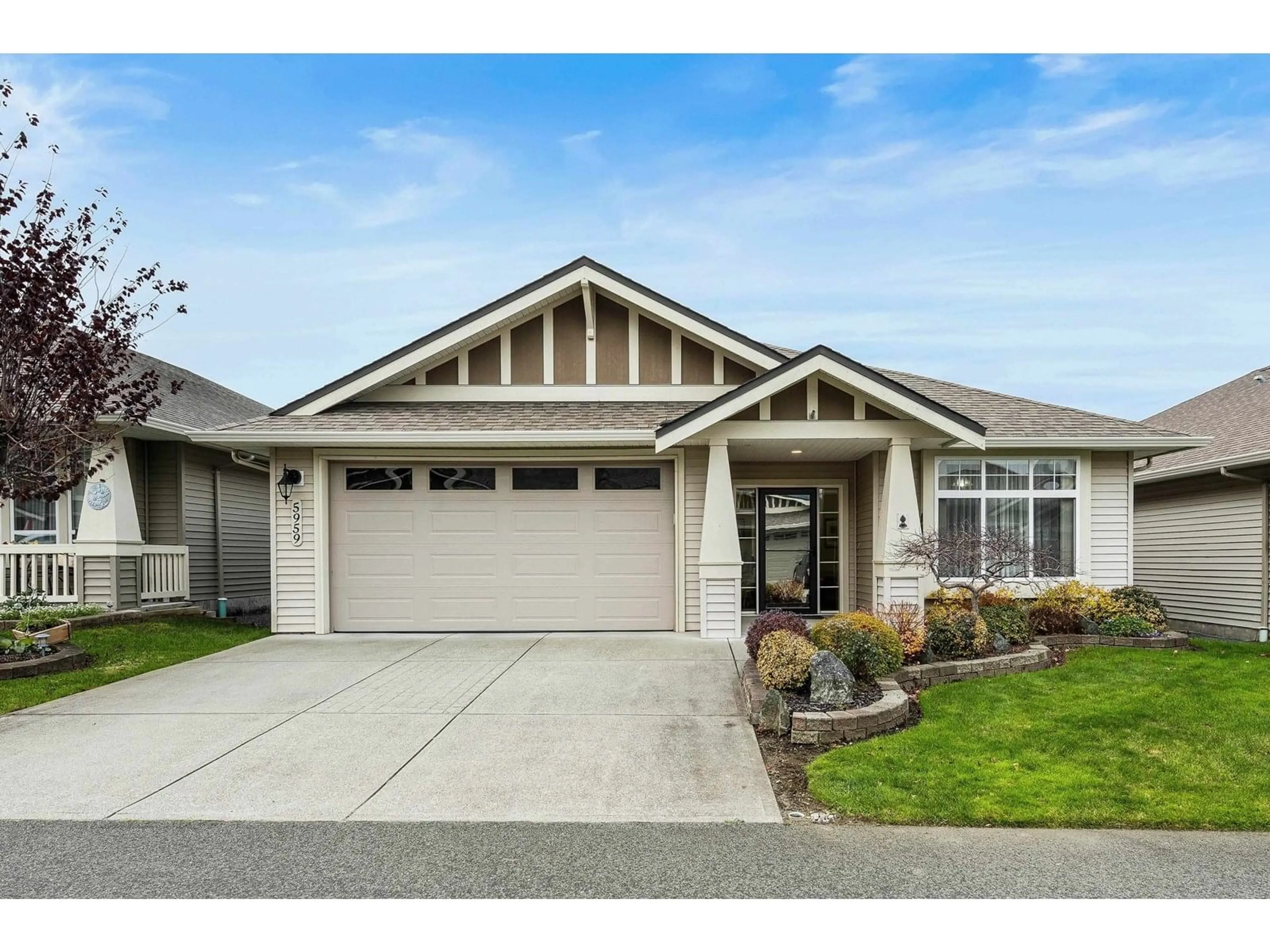 Home with vinyl exterior material, street for 5959 RIVERSTONE STREET, Chilliwack British Columbia V2R0E2