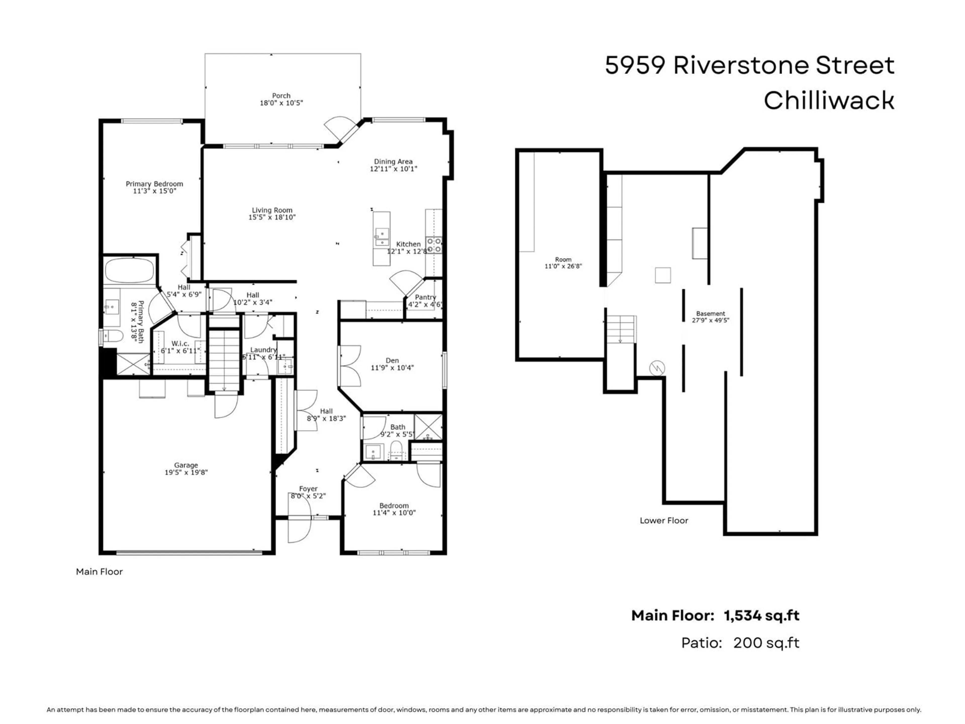 Floor plan for 5959 RIVERSTONE STREET, Chilliwack British Columbia V2R0E2