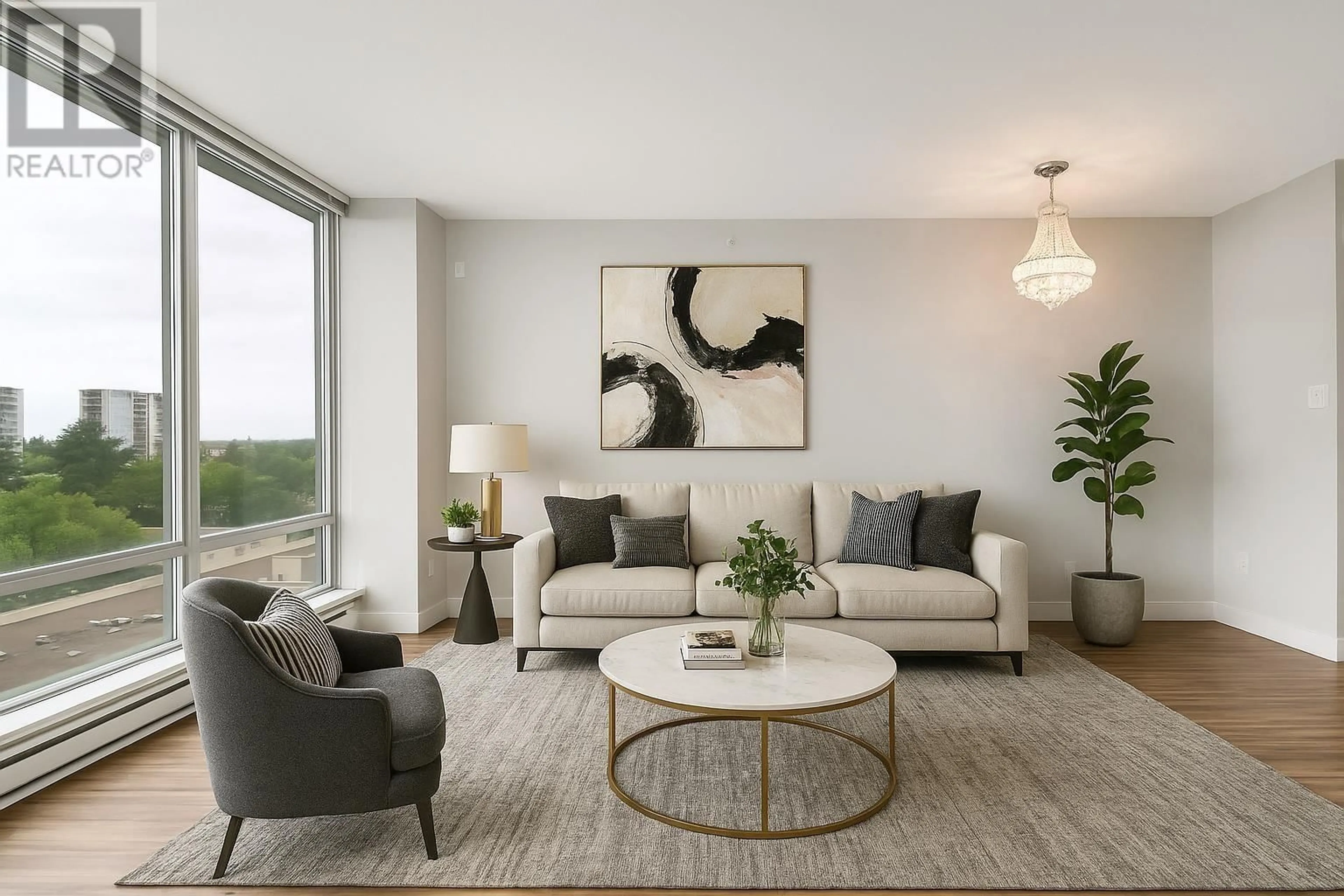 Living room with furniture, unknown for 1007 - 6733 BUSWELL STREET, Richmond British Columbia V6Y0E3