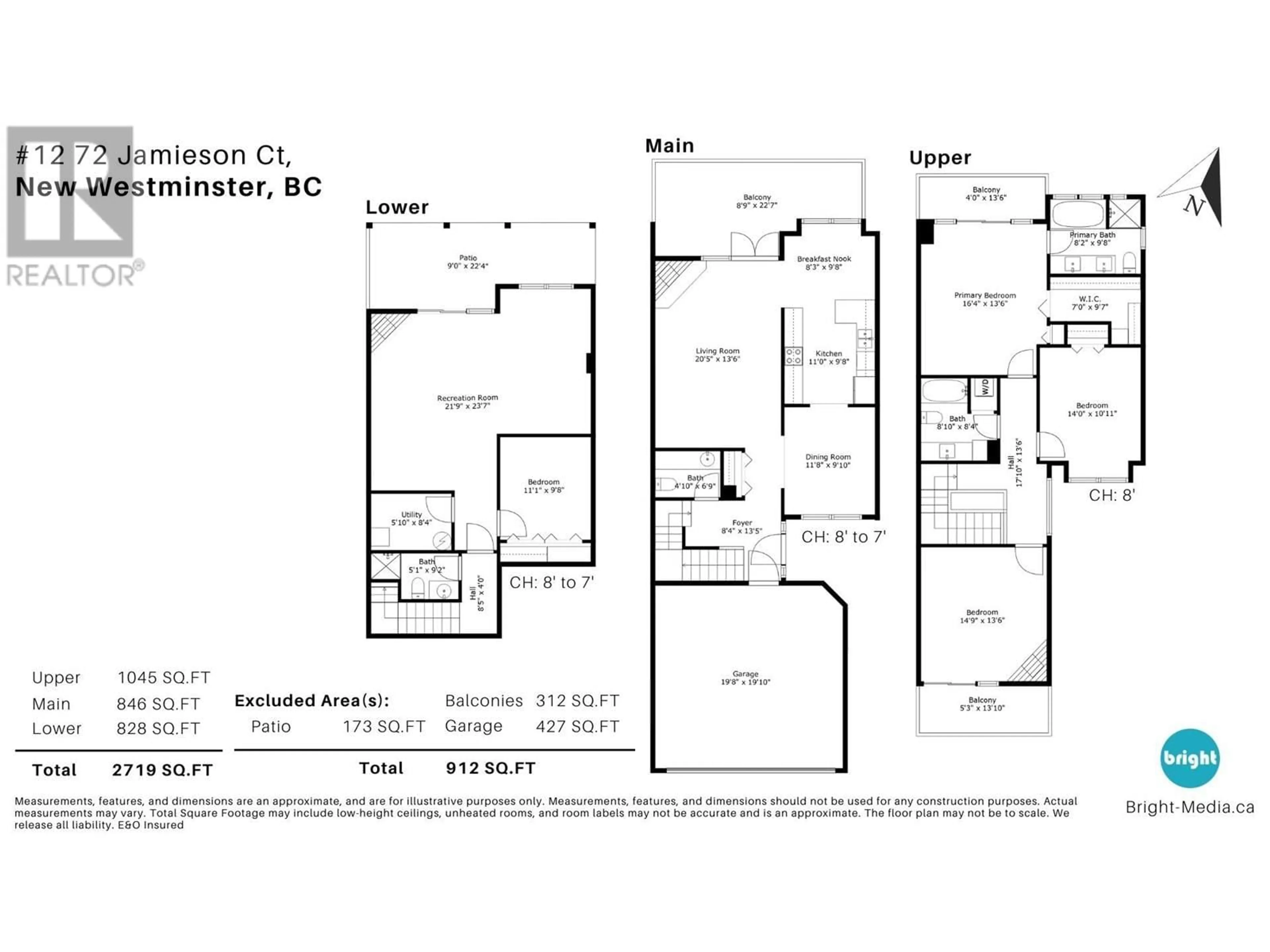 Floor plan for 12 - 72 JAMIESON COURT, New Westminster British Columbia V3L5R6