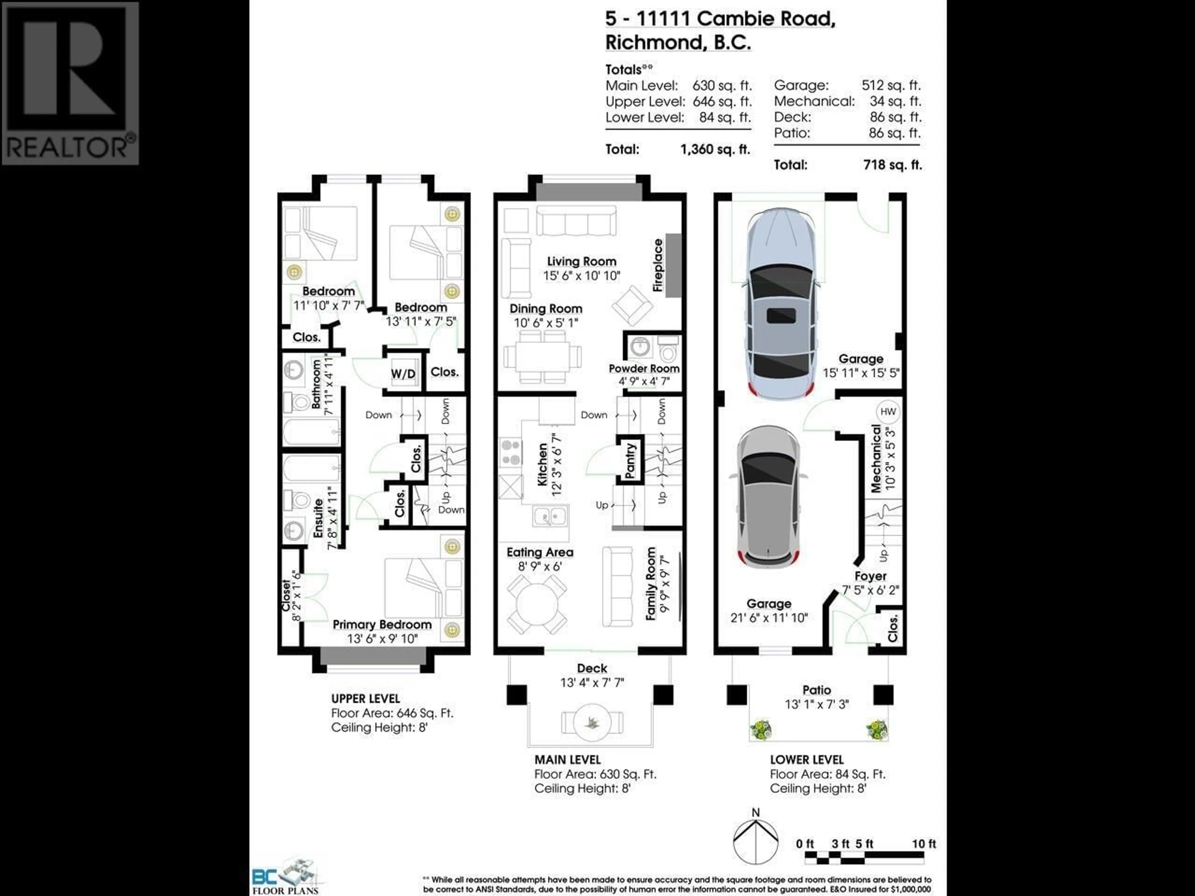 Floor plan for 5 - 11111 CAMBIE ROAD, Richmond British Columbia V6X1L3