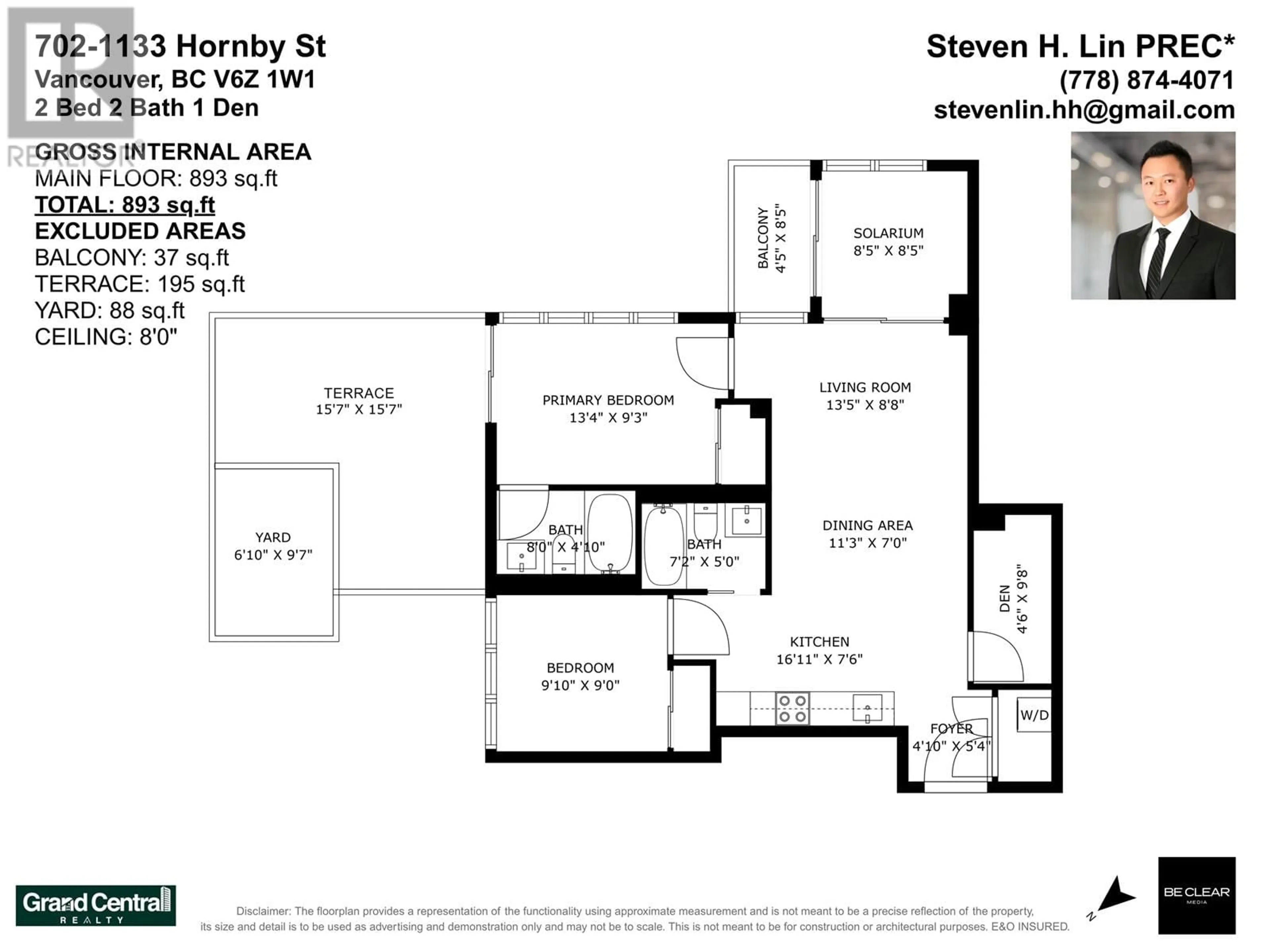 Floor plan for 702 - 1133 HORNBY STREET, Vancouver British Columbia V6Z1W1