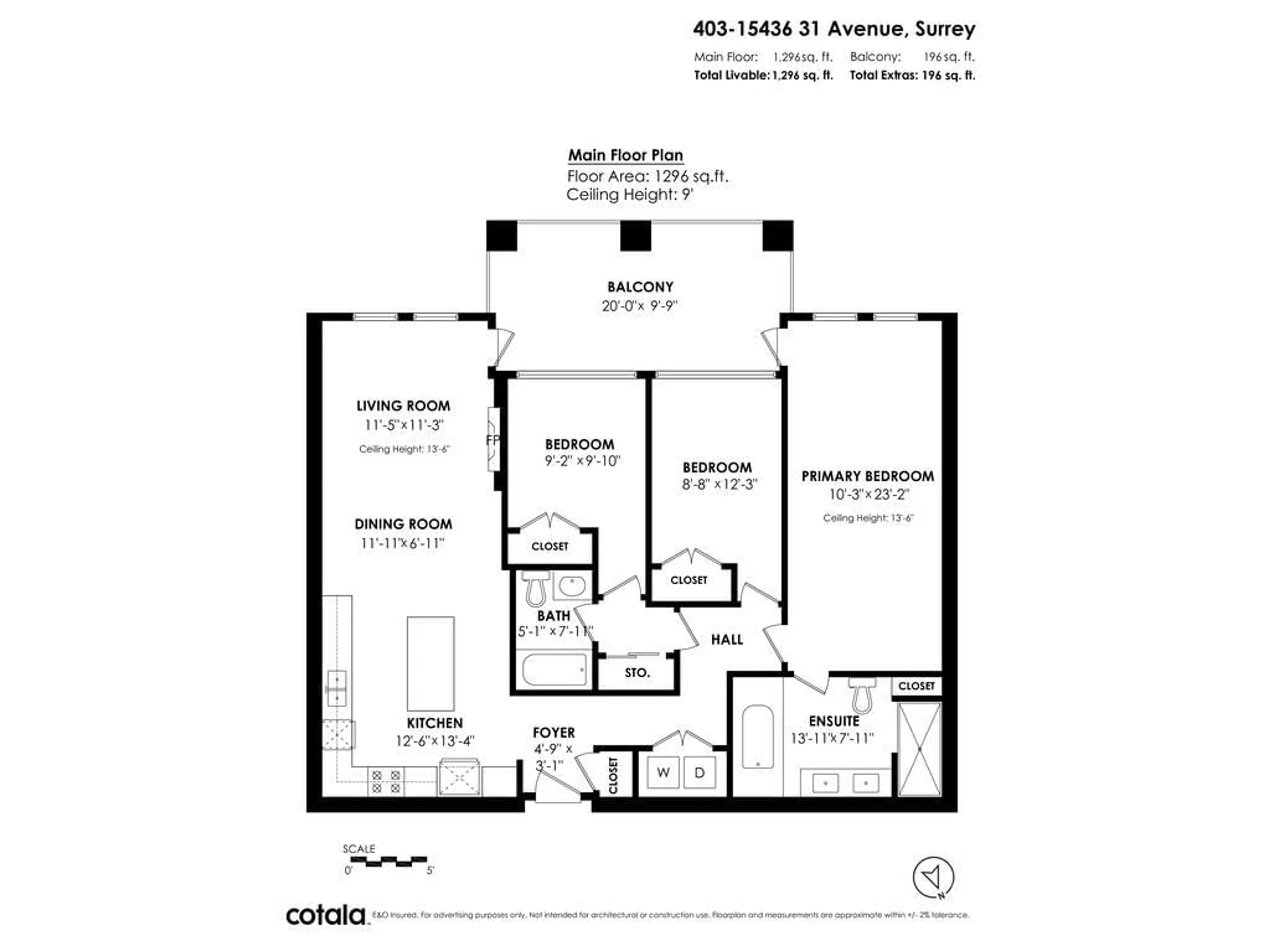 Floor plan for 403 - 15436 31, Surrey British Columbia V3Z1H3