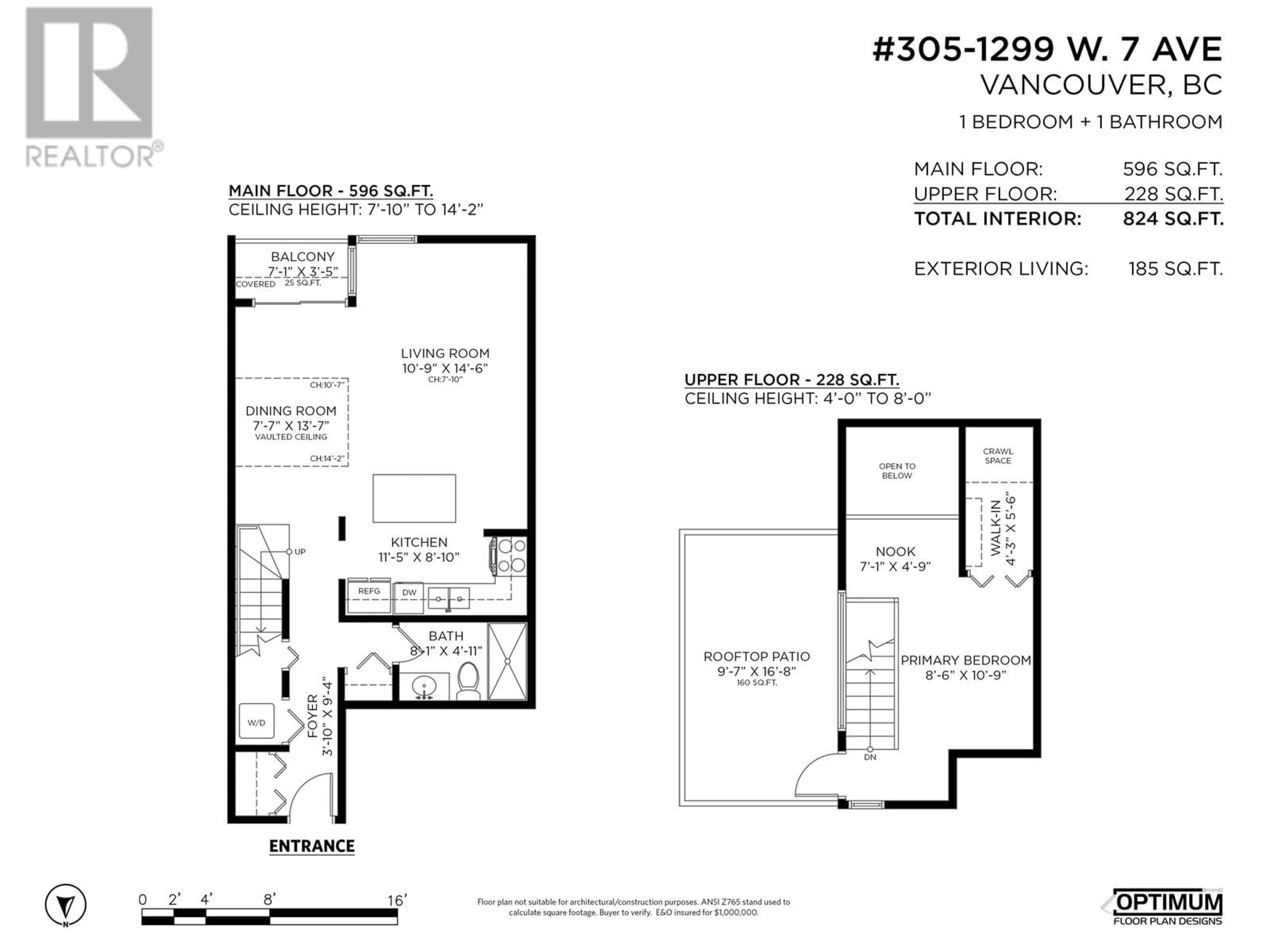 Floor plan for 305 - 1299 7TH AVENUE, Vancouver British Columbia V6H1B7
