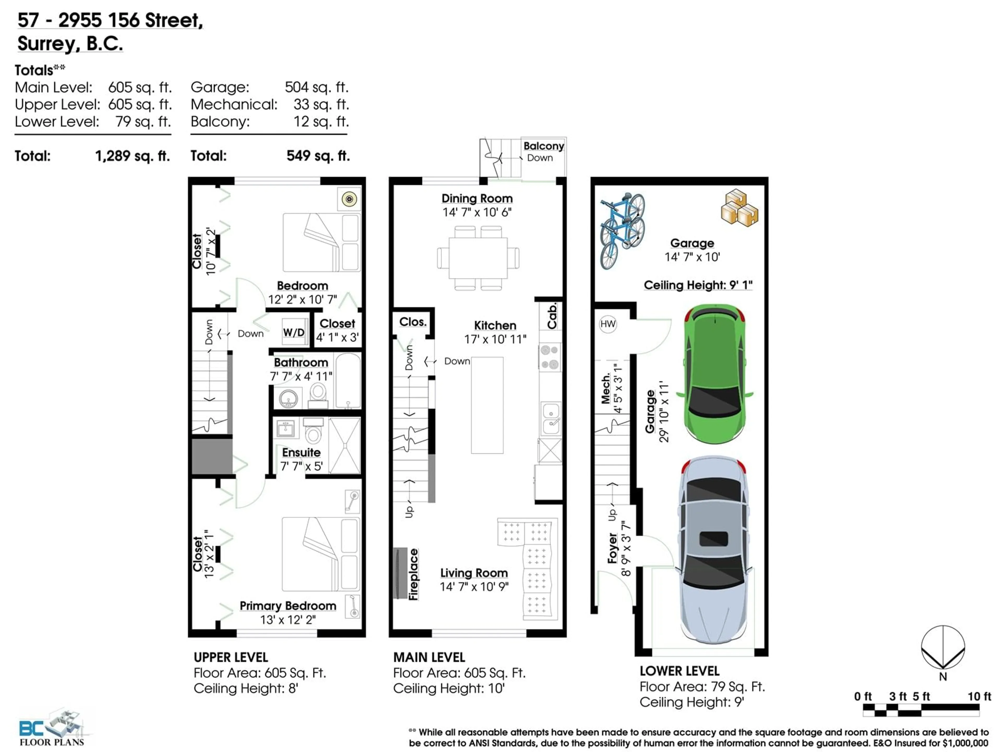 Floor plan for 57 - 2955 156, Surrey British Columbia V3Z2W8