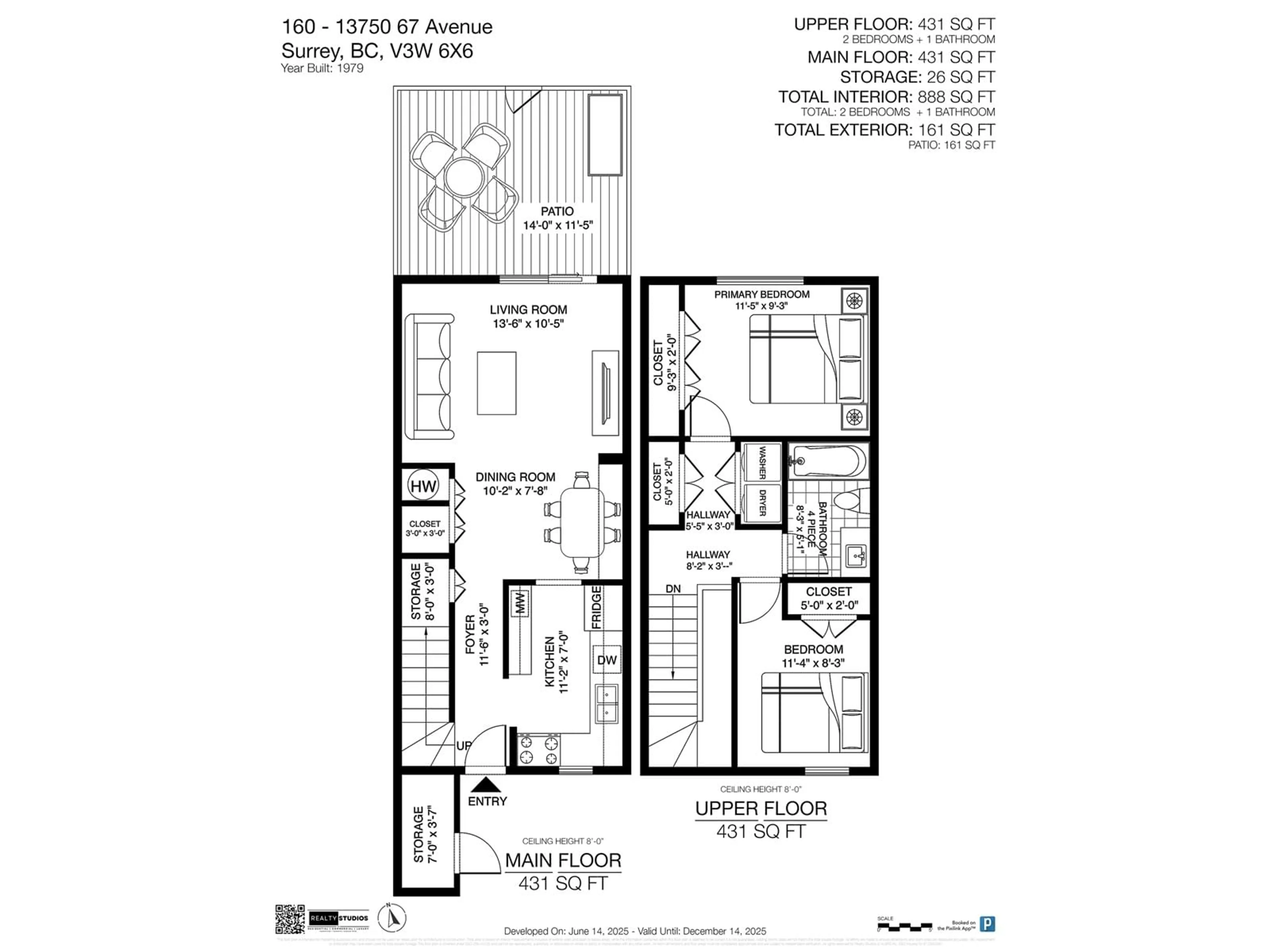 Floor plan for 160 - 13750 67, Surrey British Columbia V3W6X6