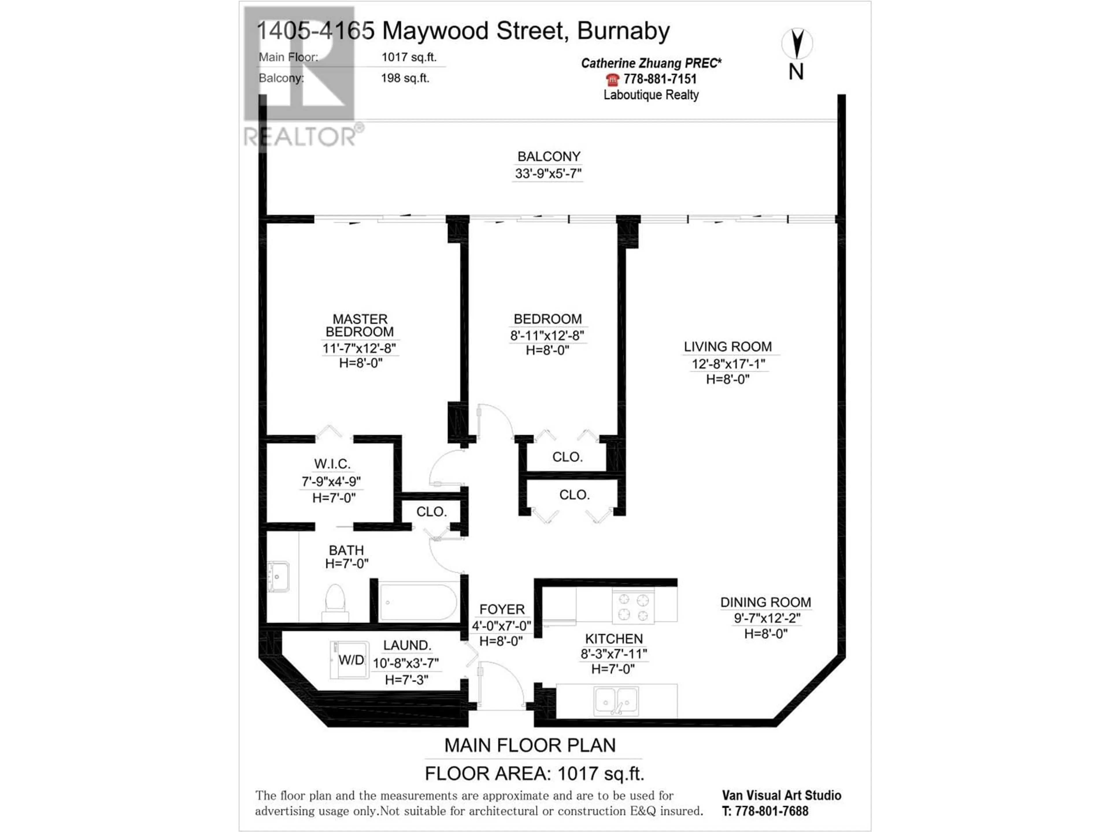 Floor plan for 1405 - 4165 MAYWOOD STREET, Burnaby British Columbia V5H4E3