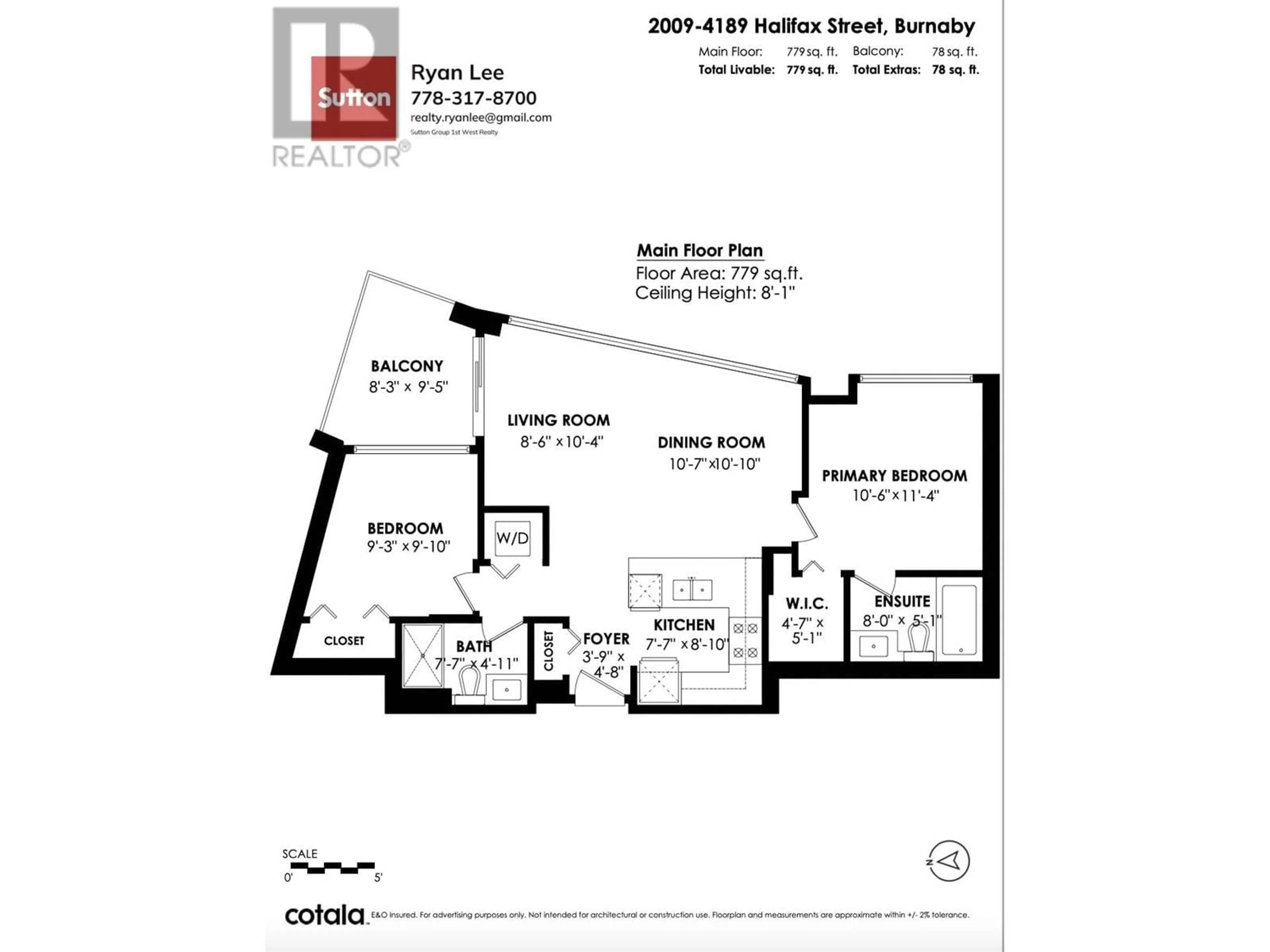 Floor plan for 2009 - 4189 HALIFAX STREET, Burnaby British Columbia V5C0H9