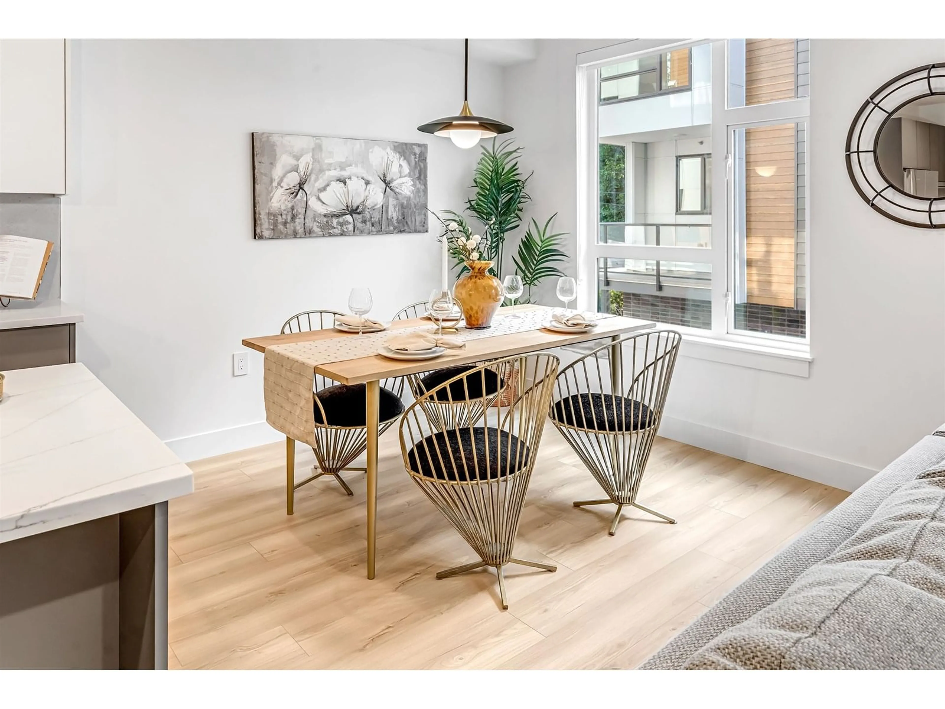 Dining room, wood/laminate floor for 9 - 7946 204, Langley British Columbia V2Y4M9