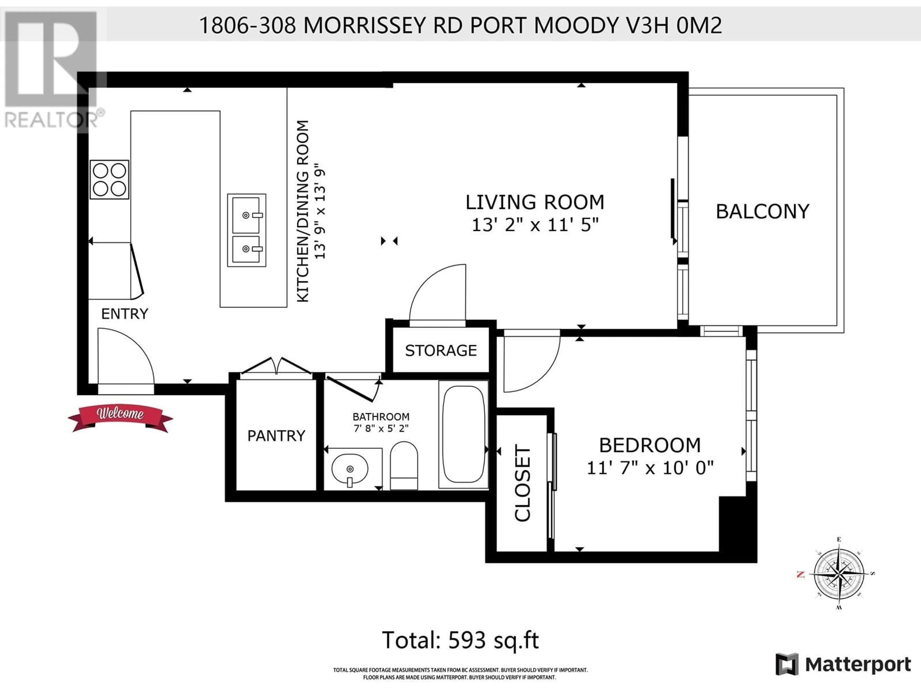 Floor plan for 1806 - 308 MORRISSEY ROAD, Port Moody British Columbia V3H0M2