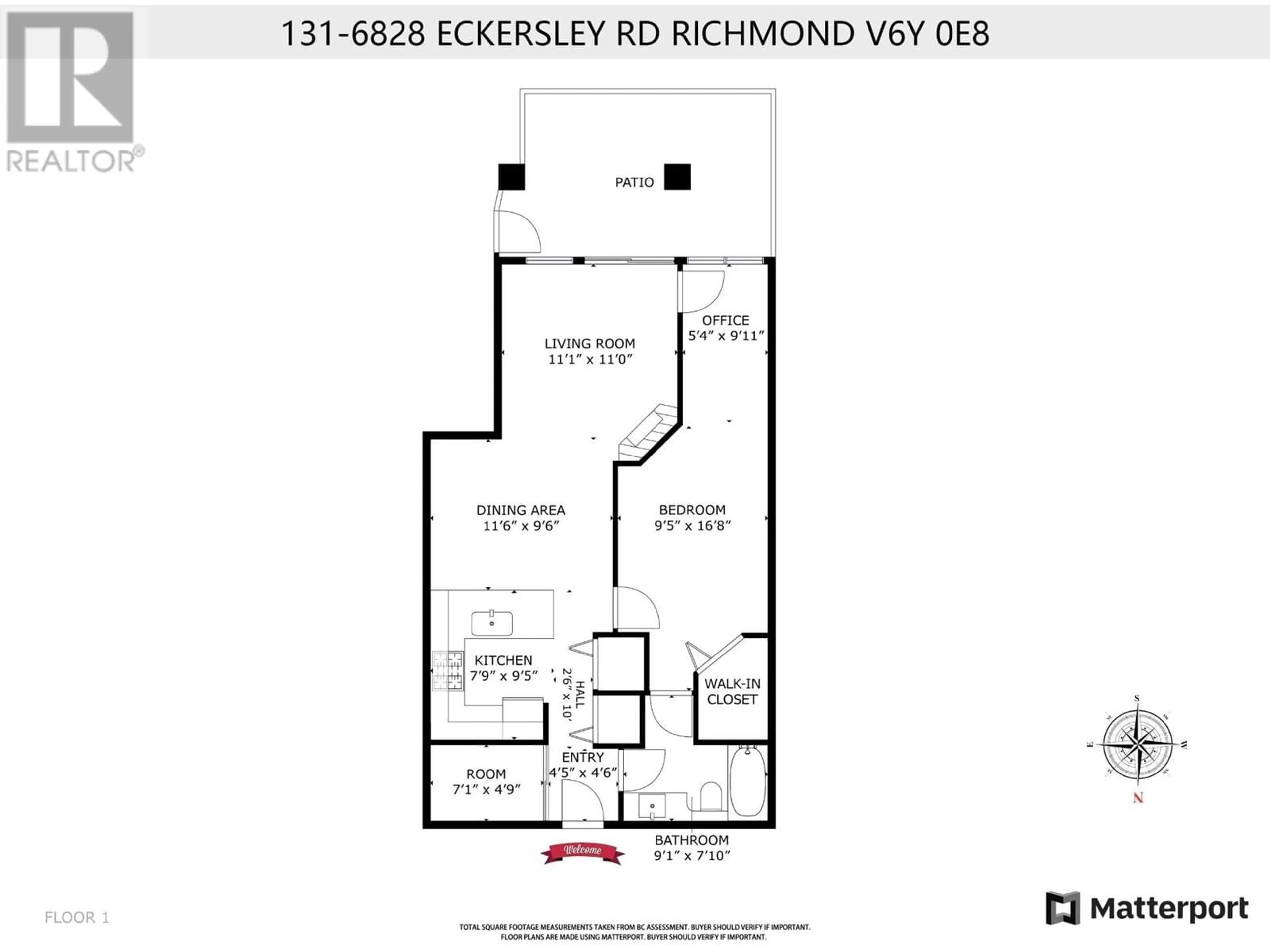 Floor plan for 131 - 6828 ECKERSLEY ROAD, Richmond British Columbia V6Y0E8