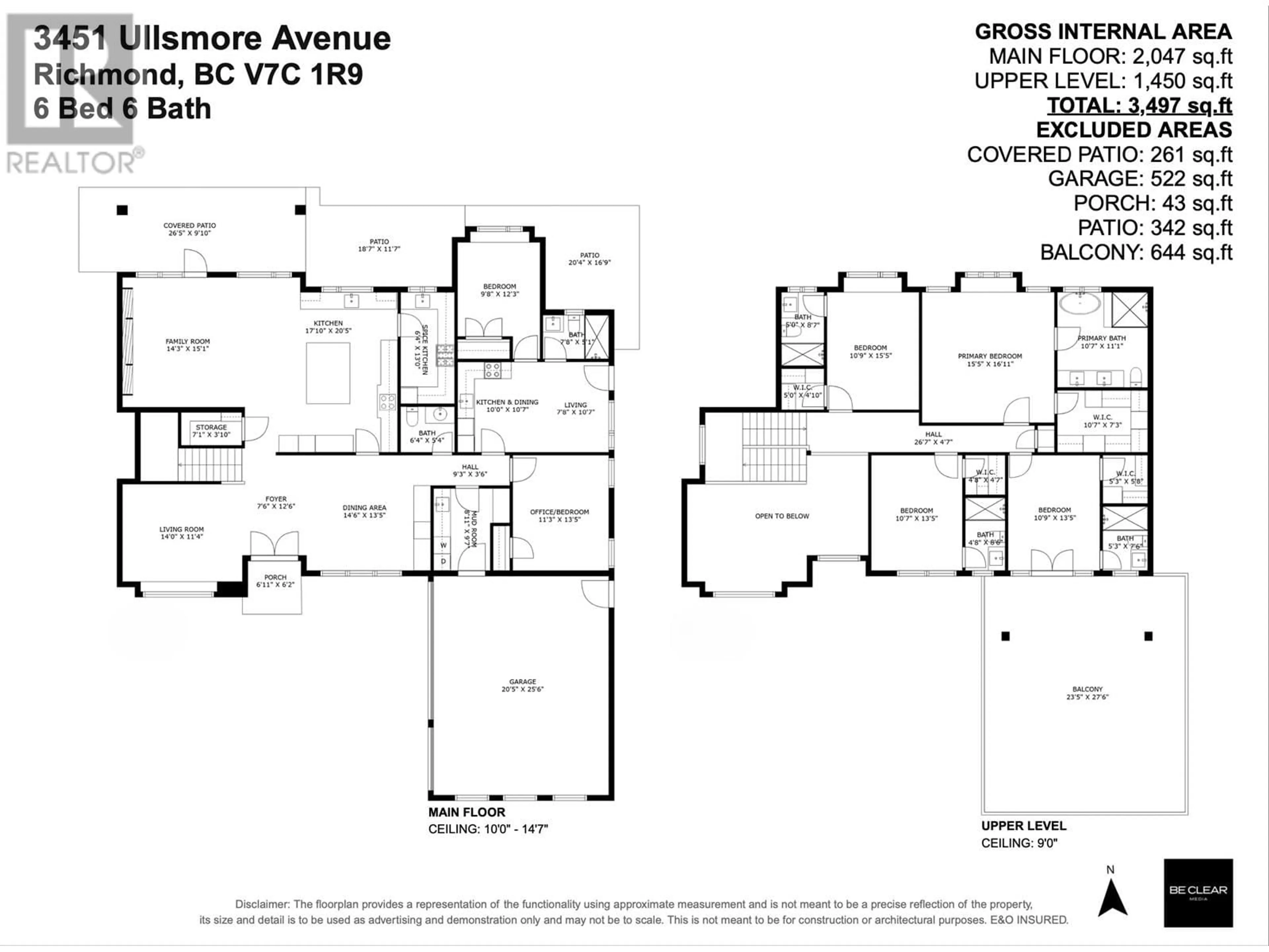 Floor plan for 3451 ULLSMORE AVENUE, Richmond British Columbia V7C1R9
