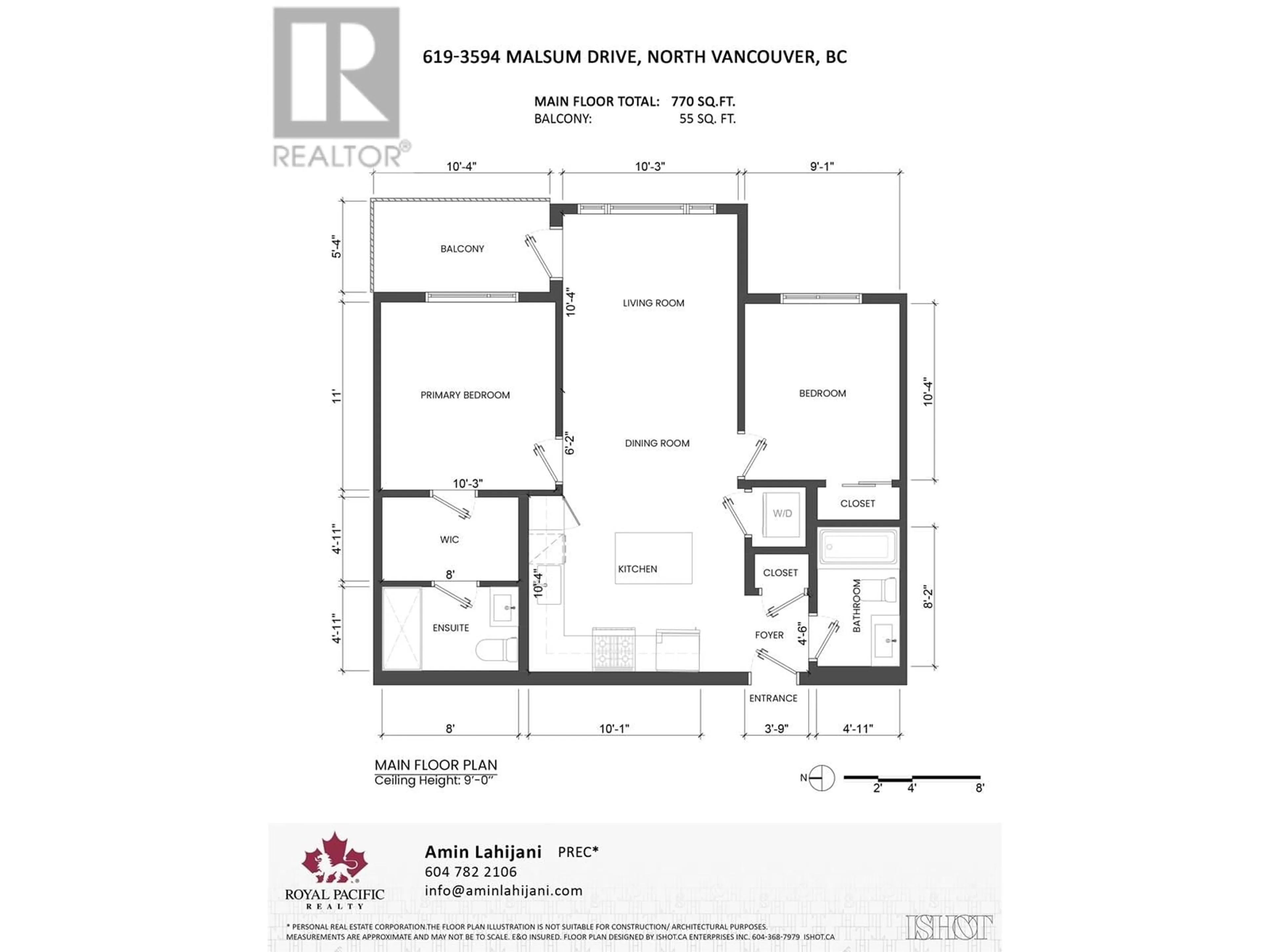 Floor plan for 619 - 3594 MALSUM DRIVE, North Vancouver British Columbia V7G0B4