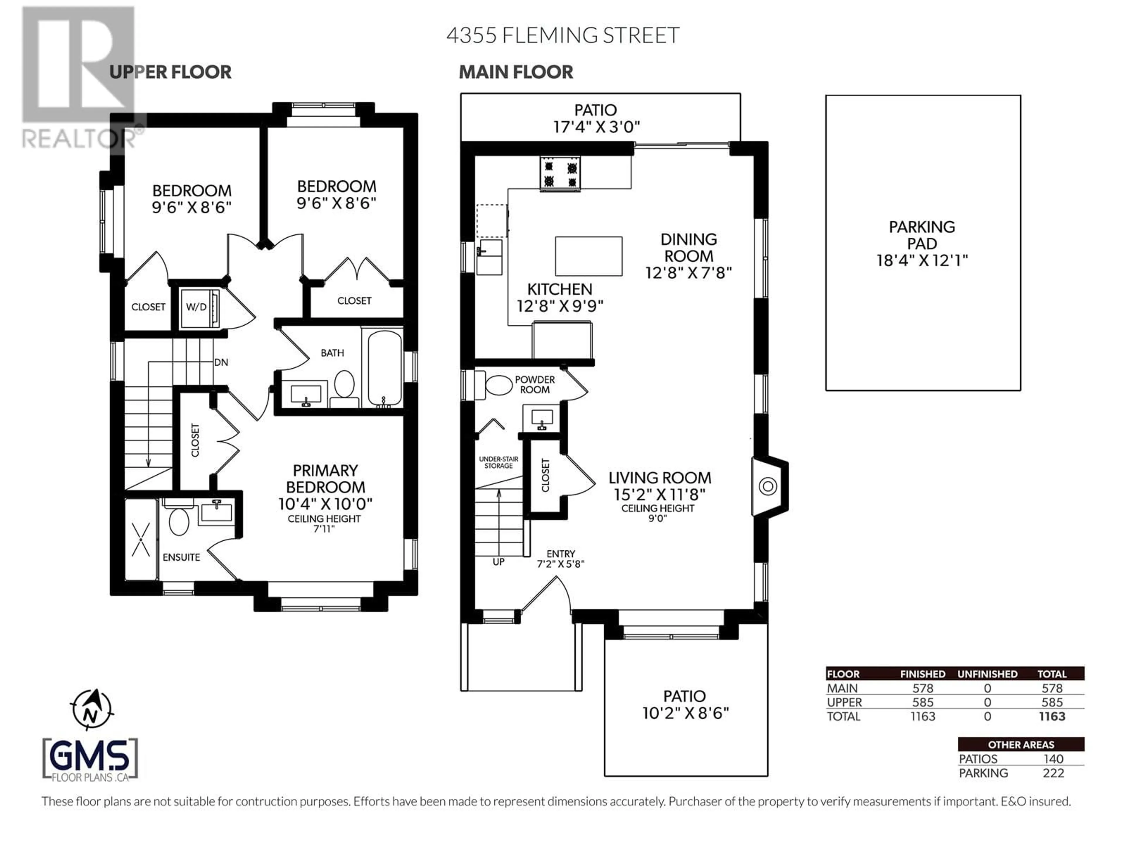 Floor plan for 4355 FLEMING STREET, Vancouver British Columbia V5N3W4