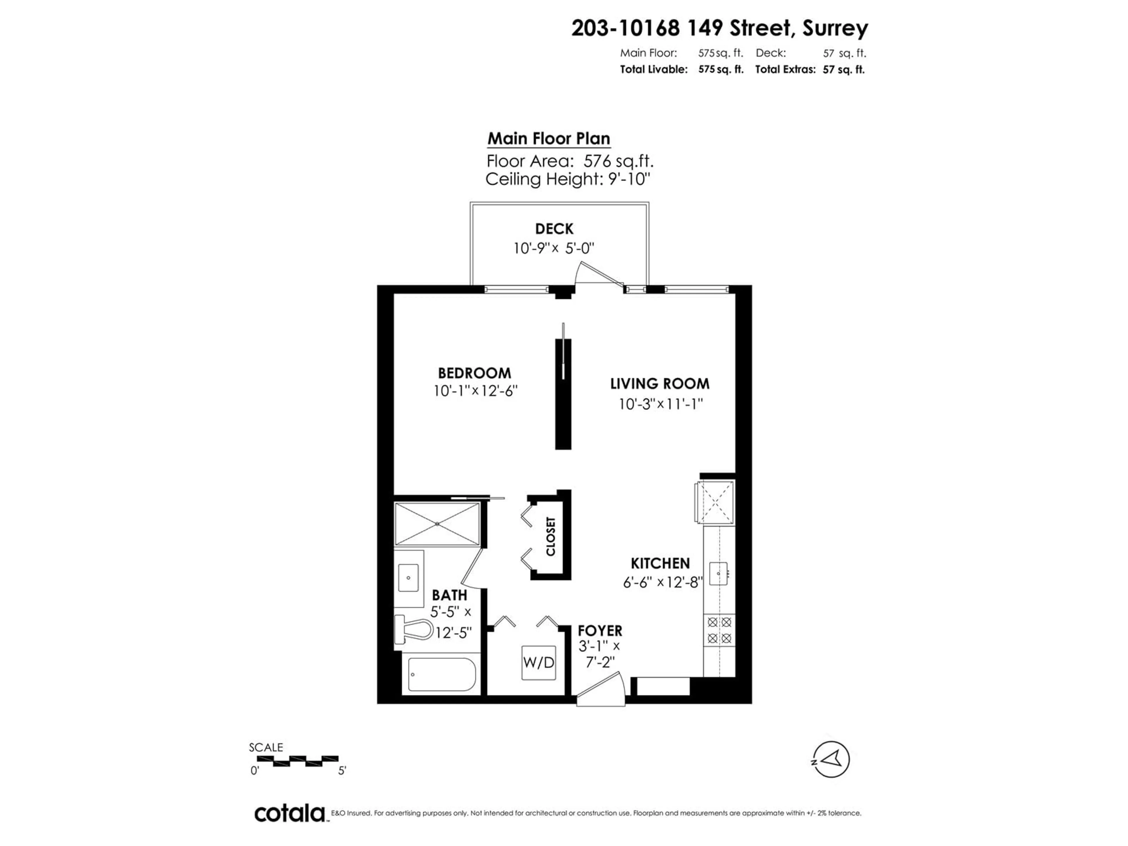 Floor plan for 203 - 10168 149, Surrey British Columbia V3R0E9