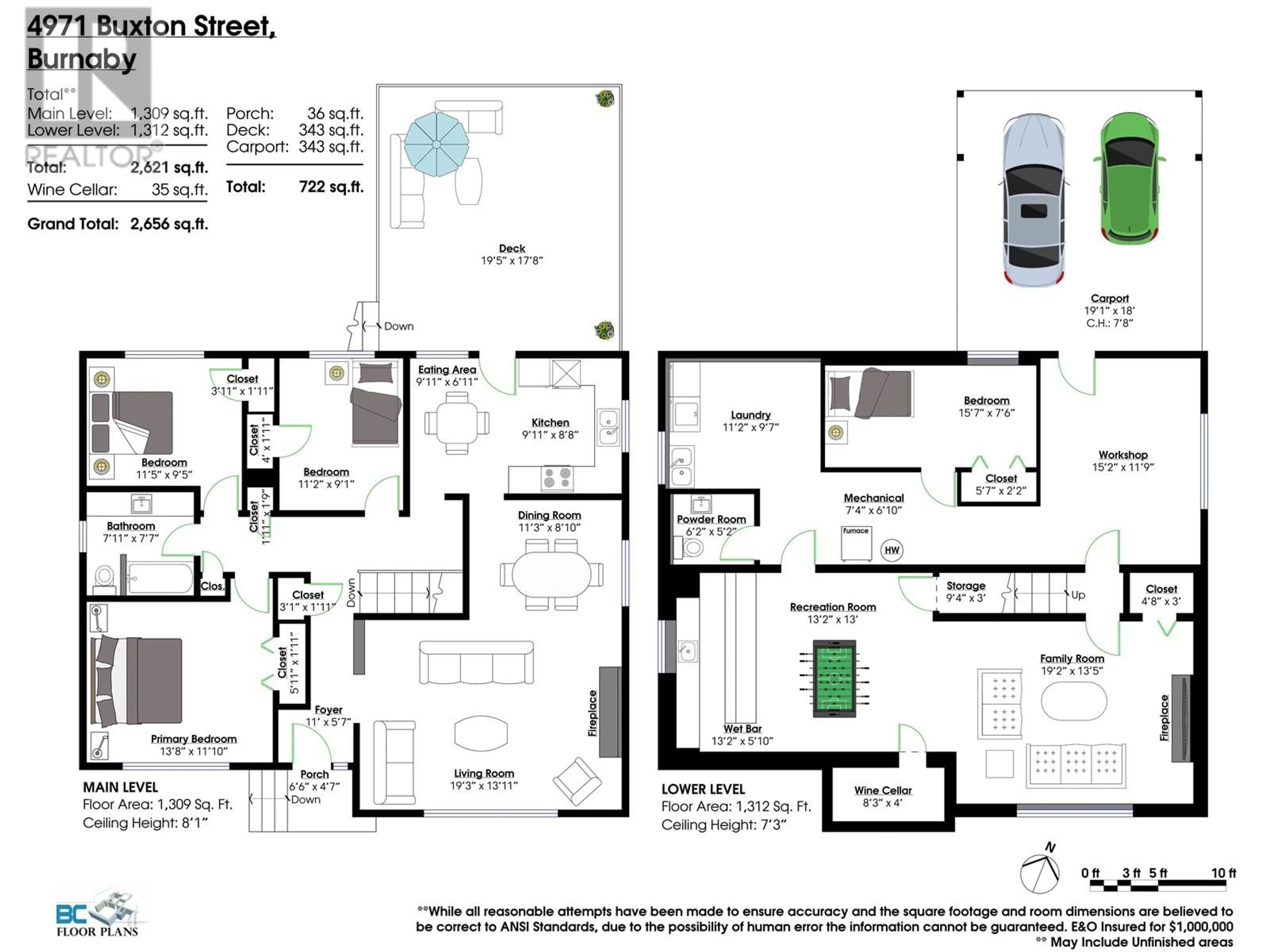 Floor plan for 4971 BUXTON STREET, Burnaby British Columbia V5H1J4