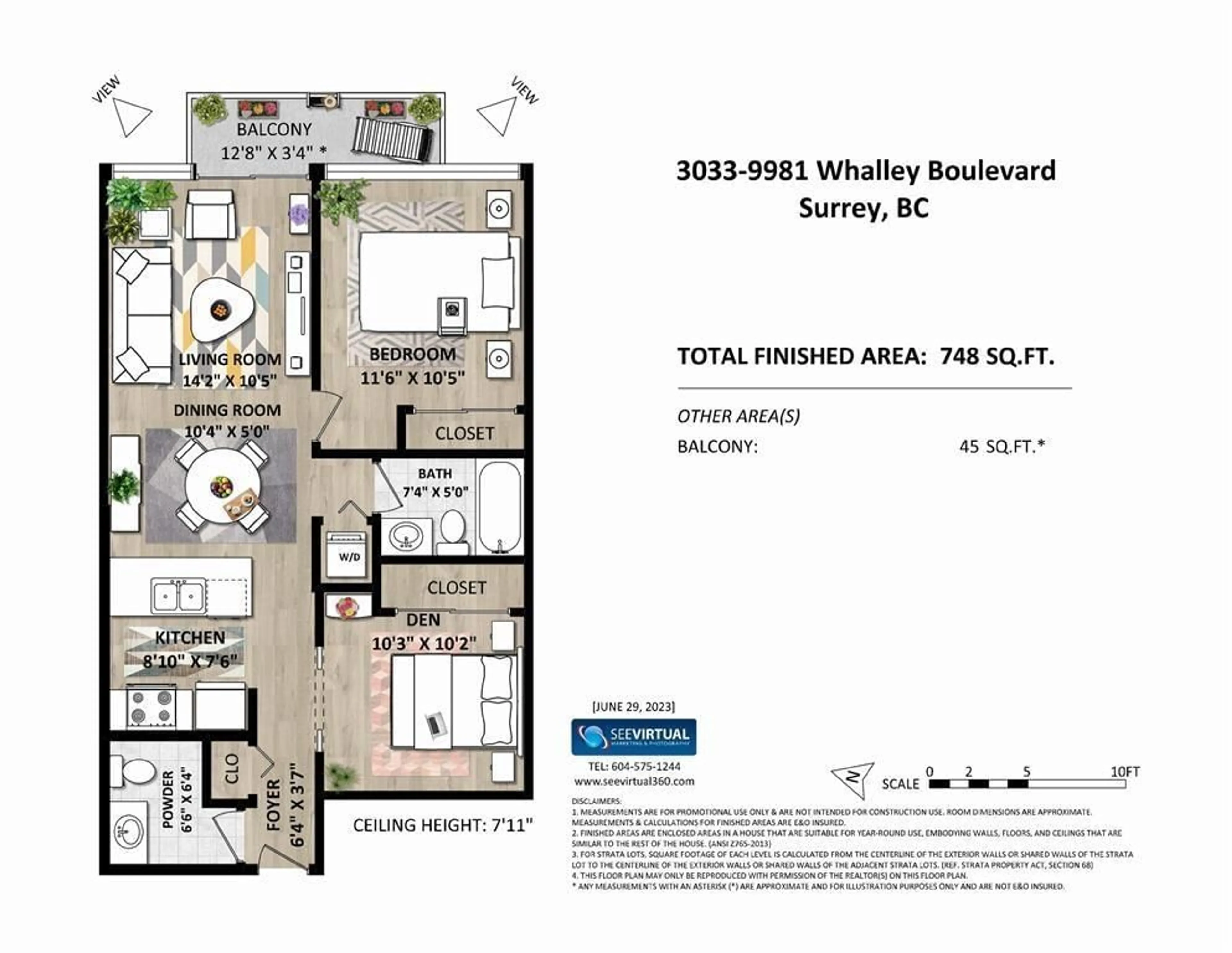 Floor plan for 3303 - 9981 WHALLEY, Surrey British Columbia V3T0G6